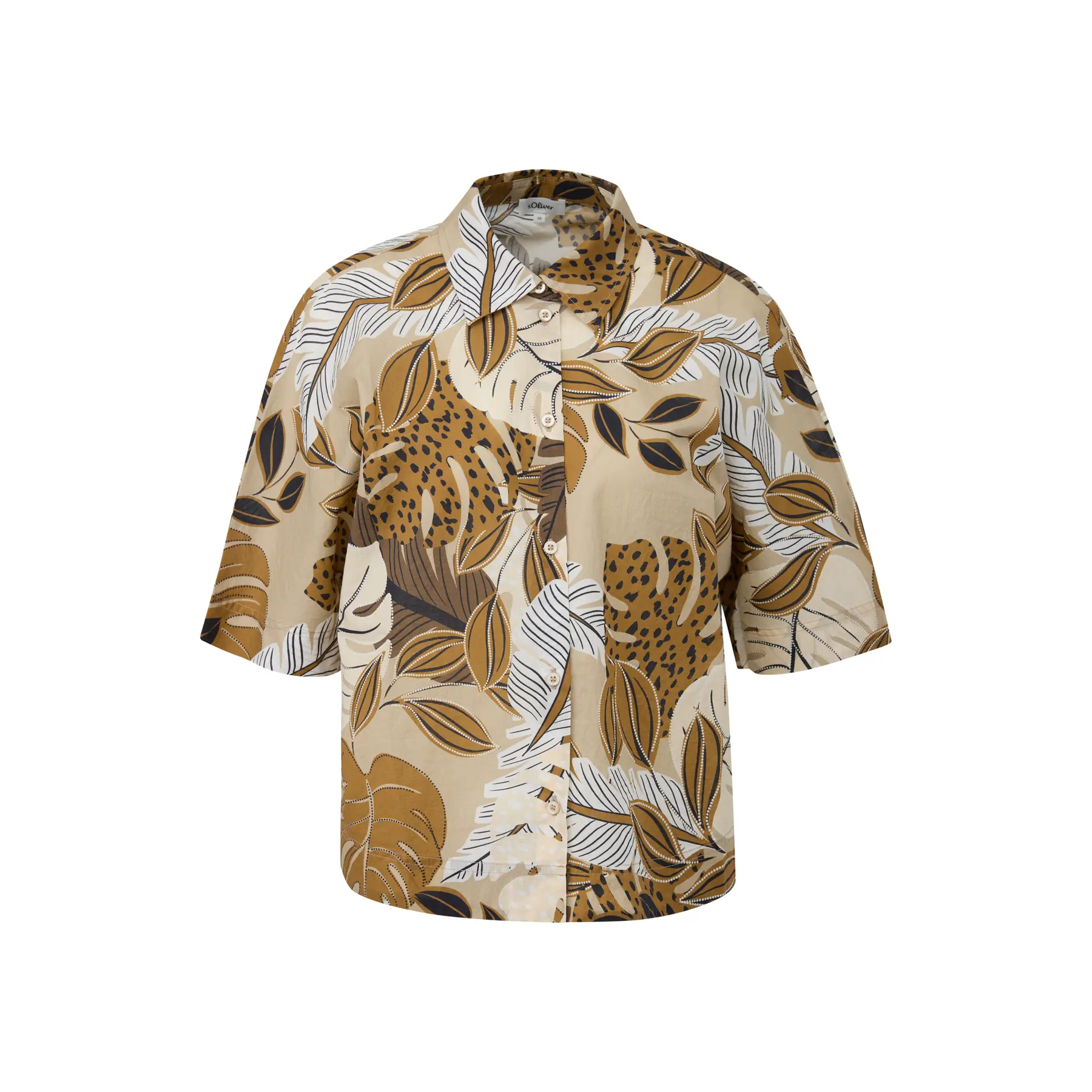 Leichte Baumwollbluse mit Fledermausärmeln und Volldruck für Damen s.Oliver