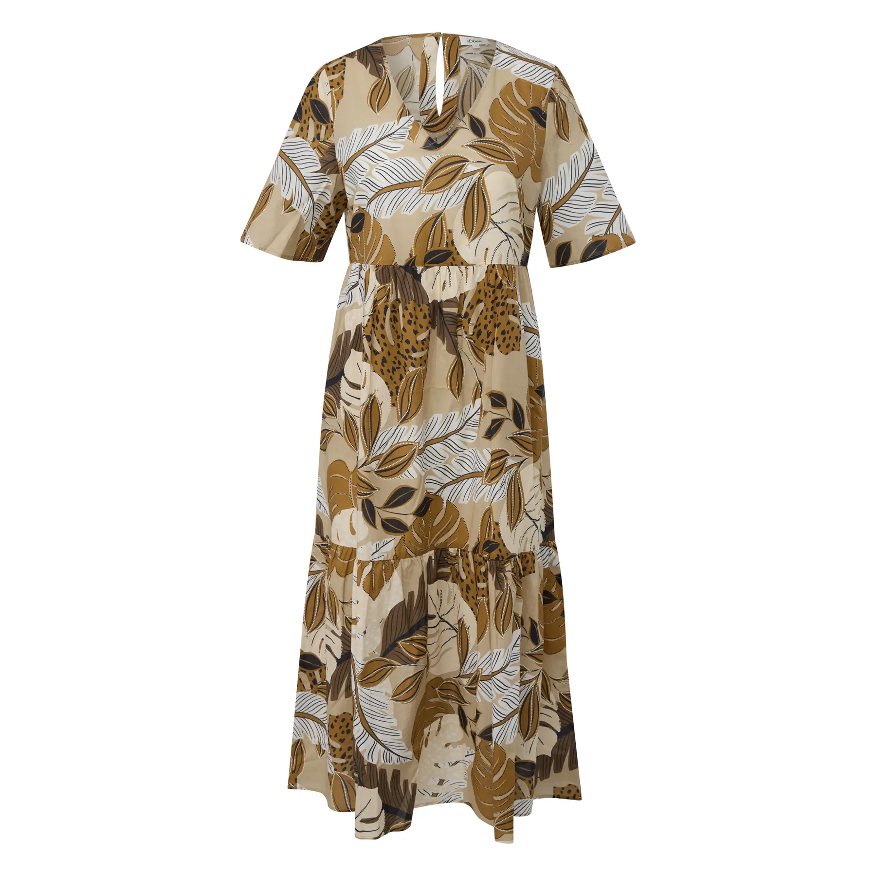 Damen Lange Fließende Kleid mit Allover-Druck s.Oliver