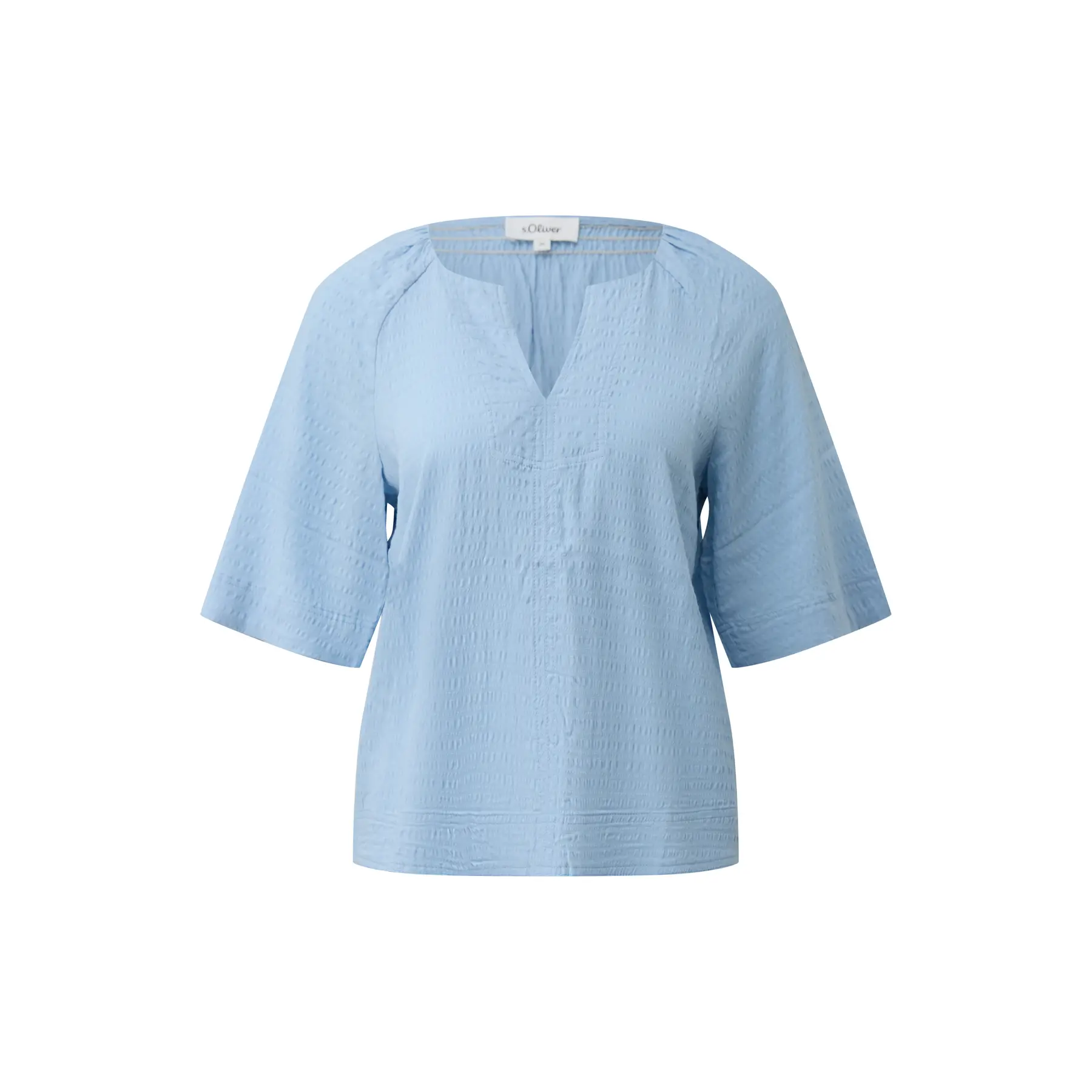 Strukturierte Bluse aus Viskose-Mischung mit gerafften und smockierten Details für Damen s.Oliver