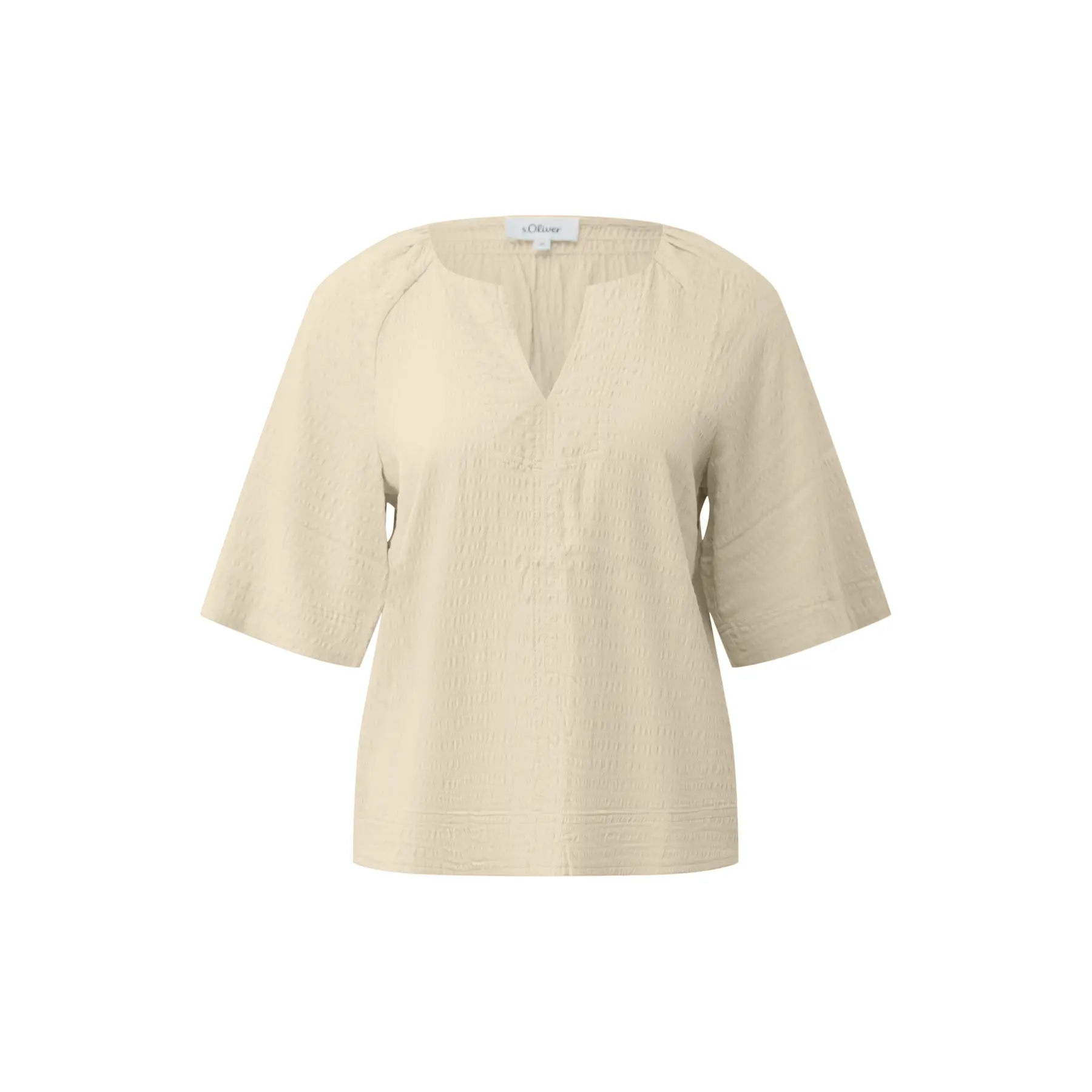 Strukturierte Bluse aus Viskose-Mischung mit gerafften und smockierten Details für Damen s.Oliver