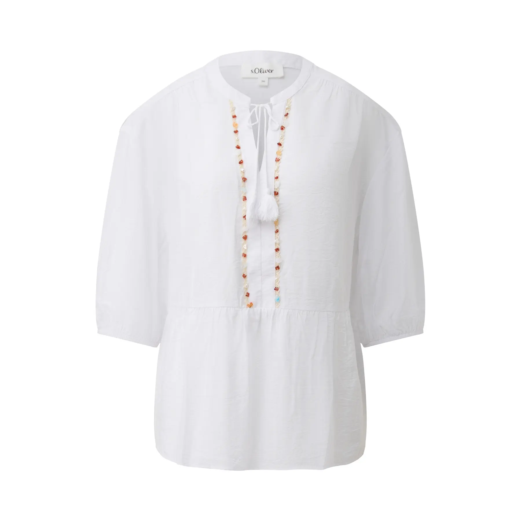 Bluse aus gemischter Viskose mit Raffung und 3/4-Ärmeln für Damen s.Oliver