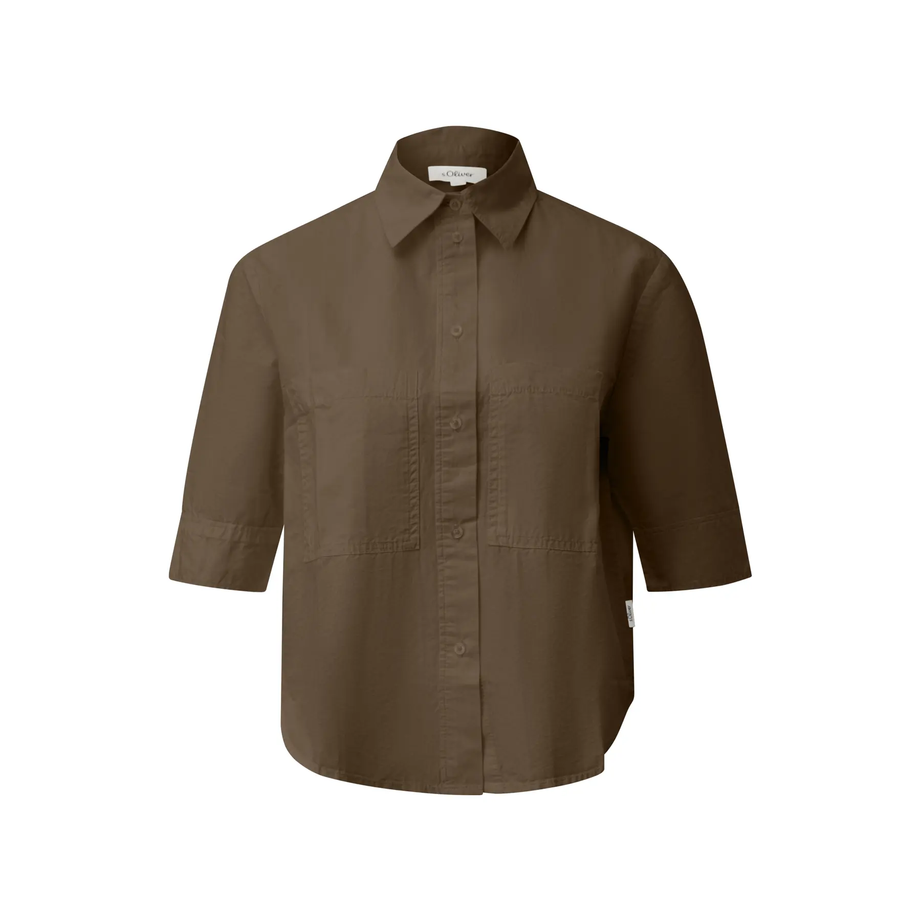Popeline-Bluse mit Brusttasche und quadratischem Schnitt Damen s.Oliver