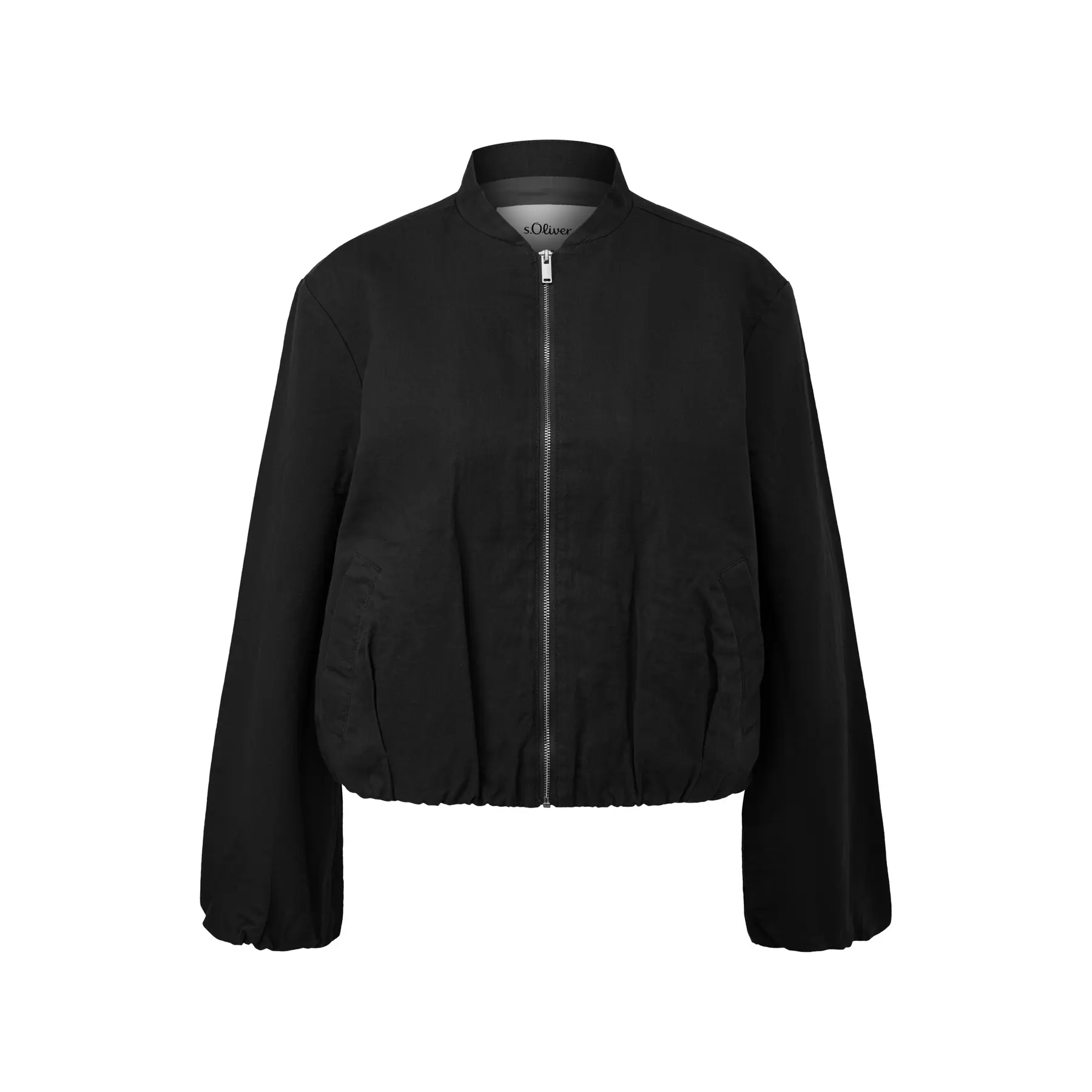 Damen Leinen Mix Jacke mit Puffärmeln und paspelierten Taschen s.Oliver