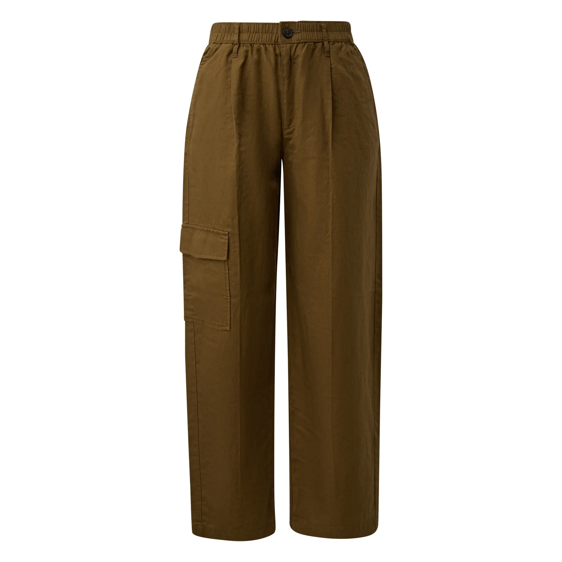 Hochgeschnittener Cargo-Style Hosen für Damen, Gerade Beine, Gemischte Leinen s.Oliver