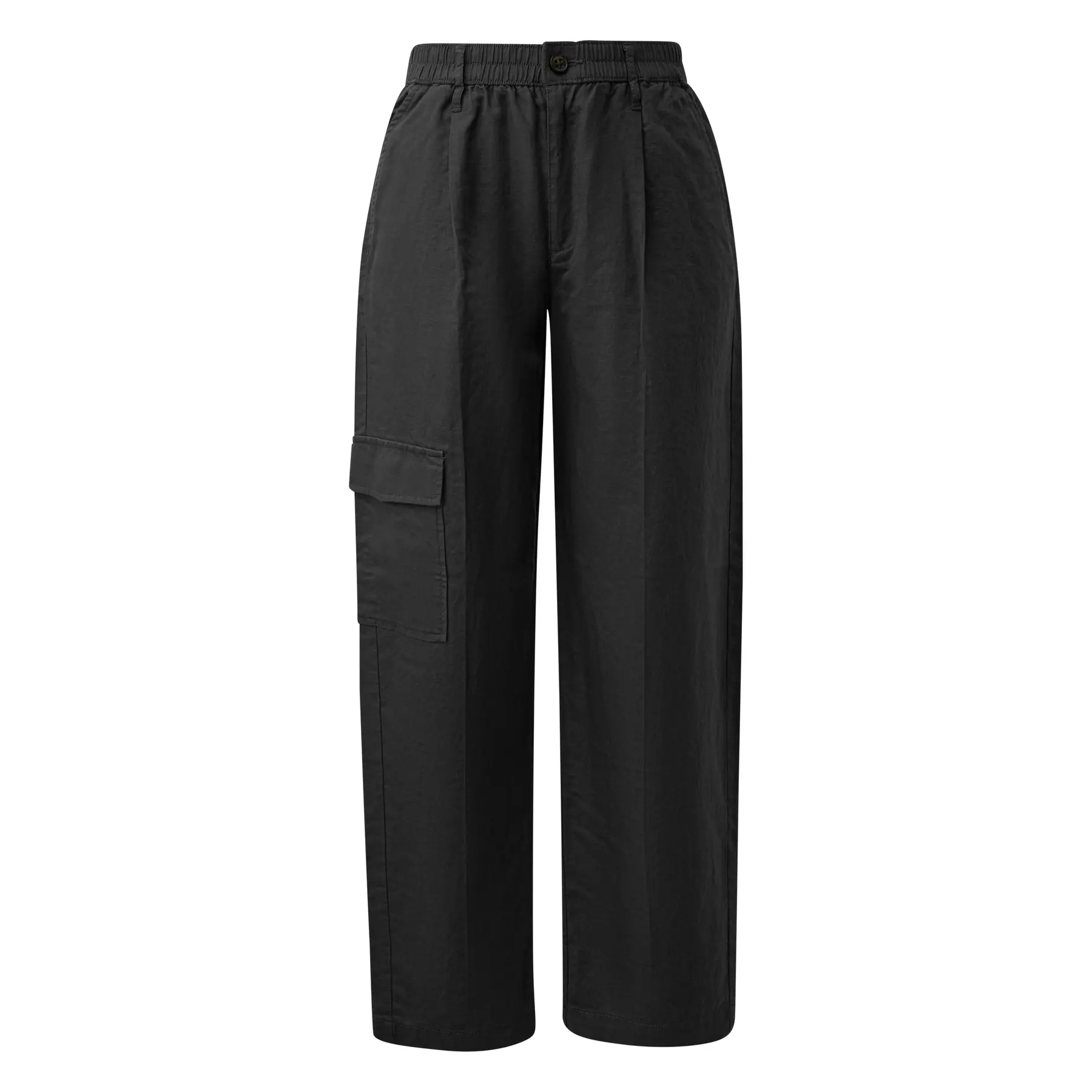 Hochgeschnittener Cargo-Style Hosen für Damen, Gerade Beine, Gemischte Leinen s.Oliver