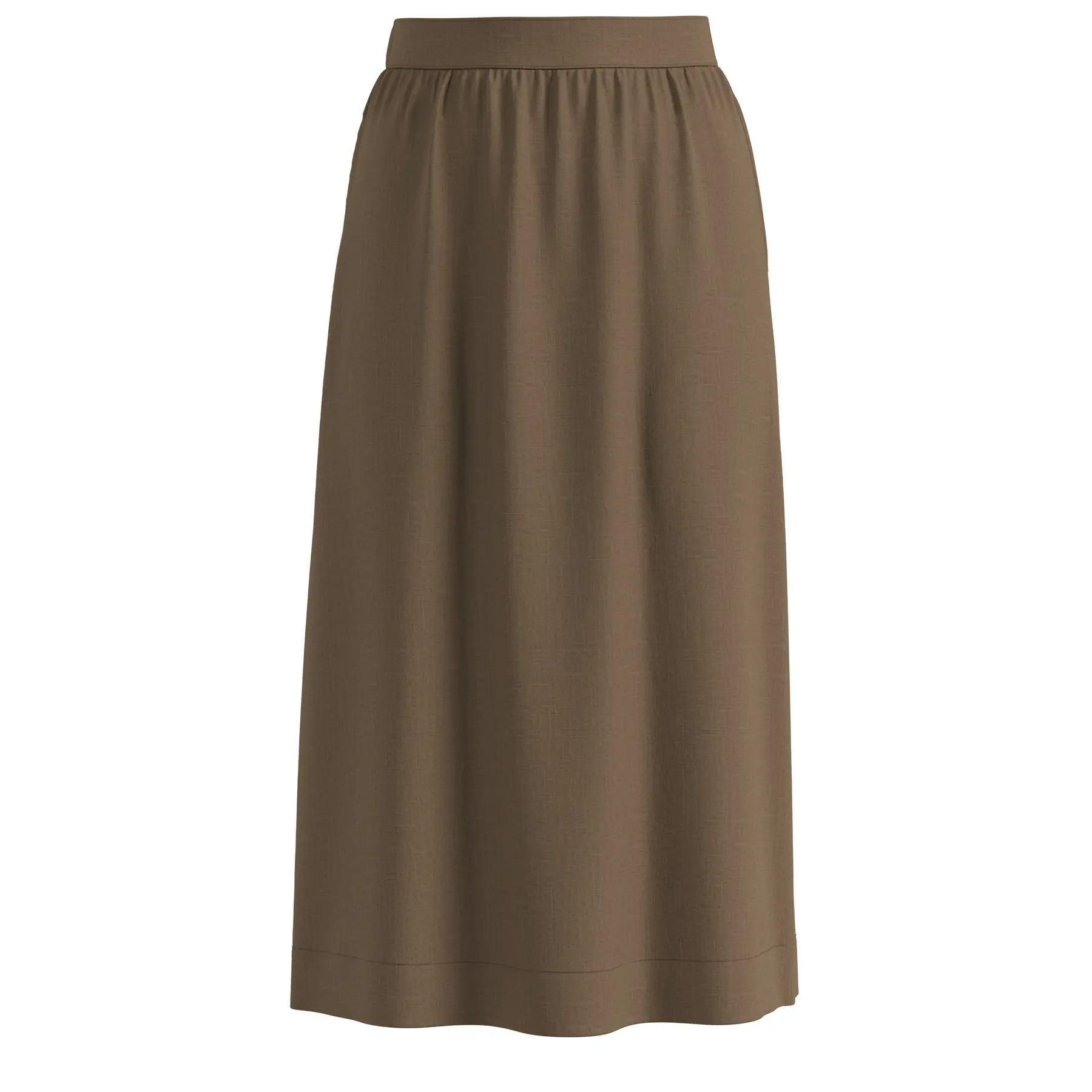 Jupe aus bedruckter Viskose mit Seitentaschen, weit geschnitten, einfarbig, Teak, Damen s.Oliver