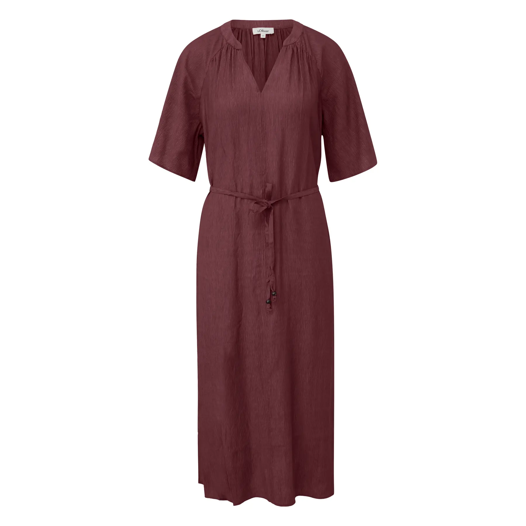 Midi-Robe mit Raffung und Bindegürtel, lässiger Schnitt, für Damen s.Oliver