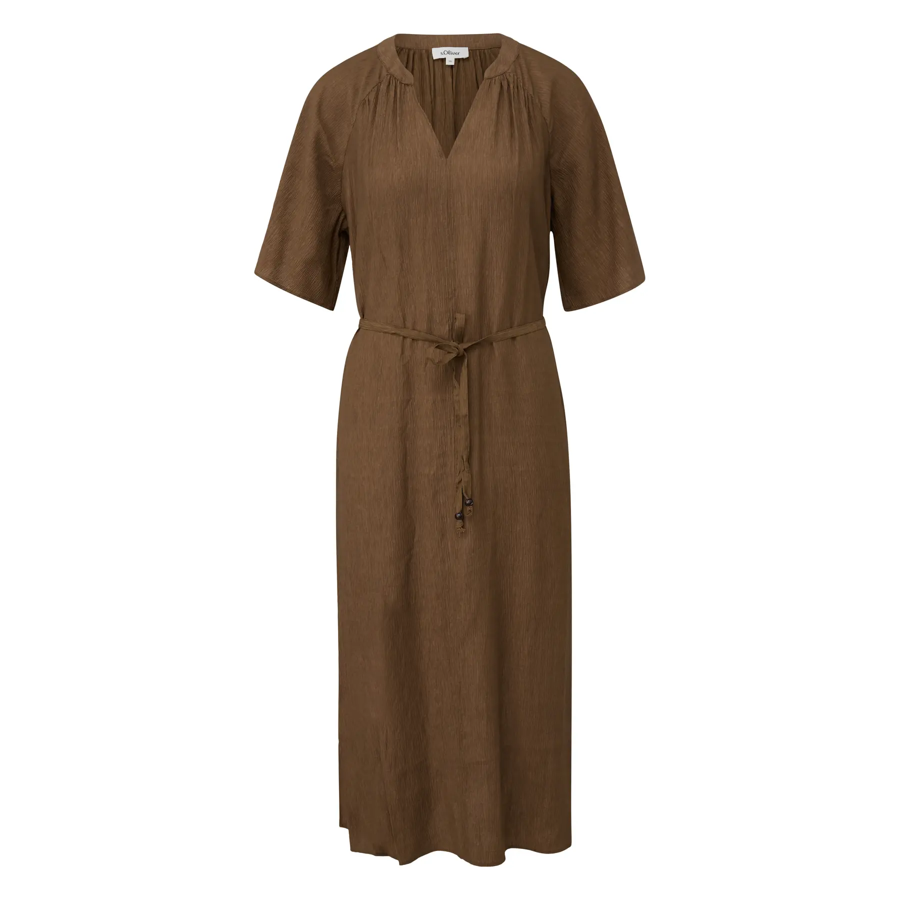 Midi-Robe mit Raffung und Bindegürtel, lässiger Schnitt, für Damen s.Oliver