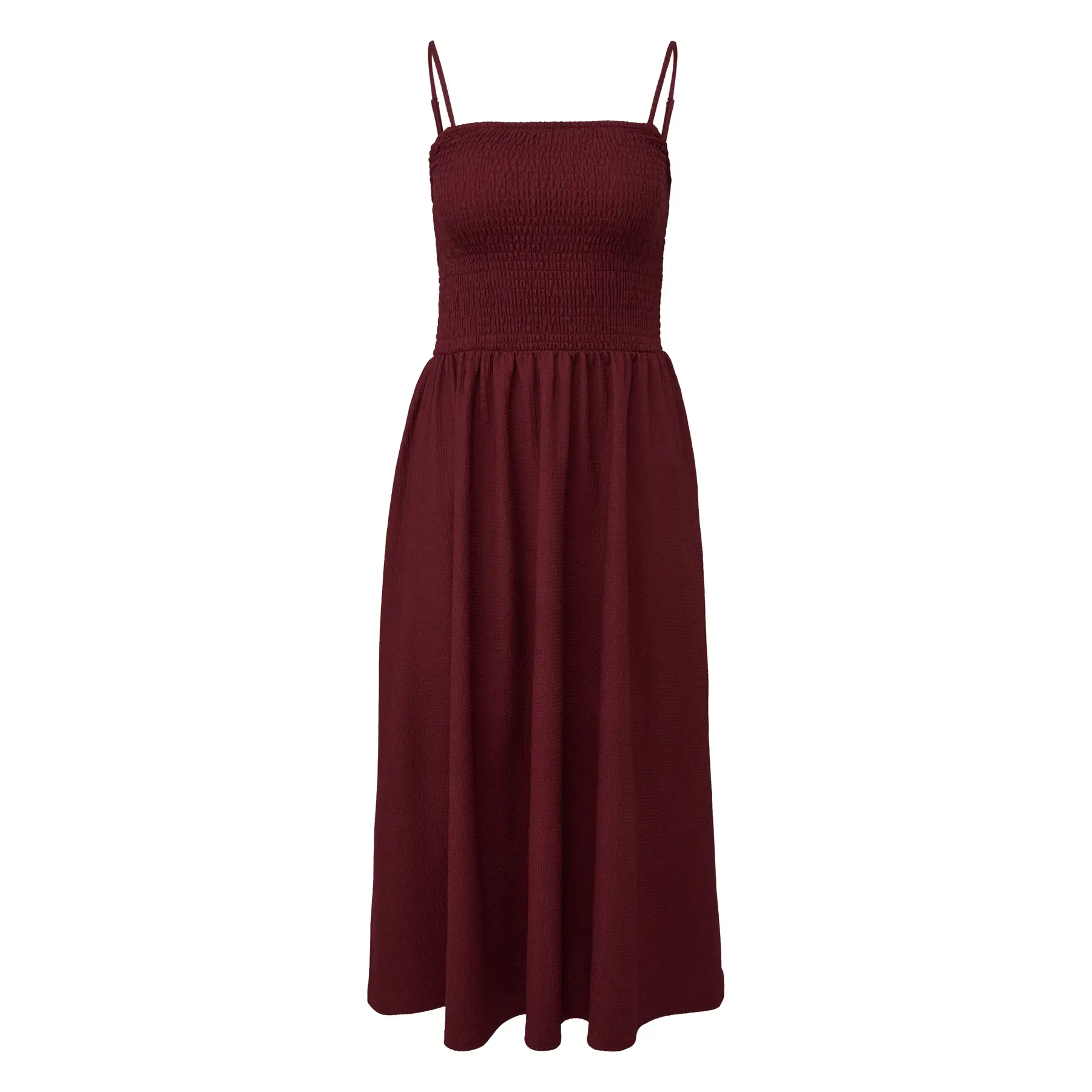 Ärmelloses Jersey-Midikleid mit Raffung und feinen Trägern Damen s.Oliver
