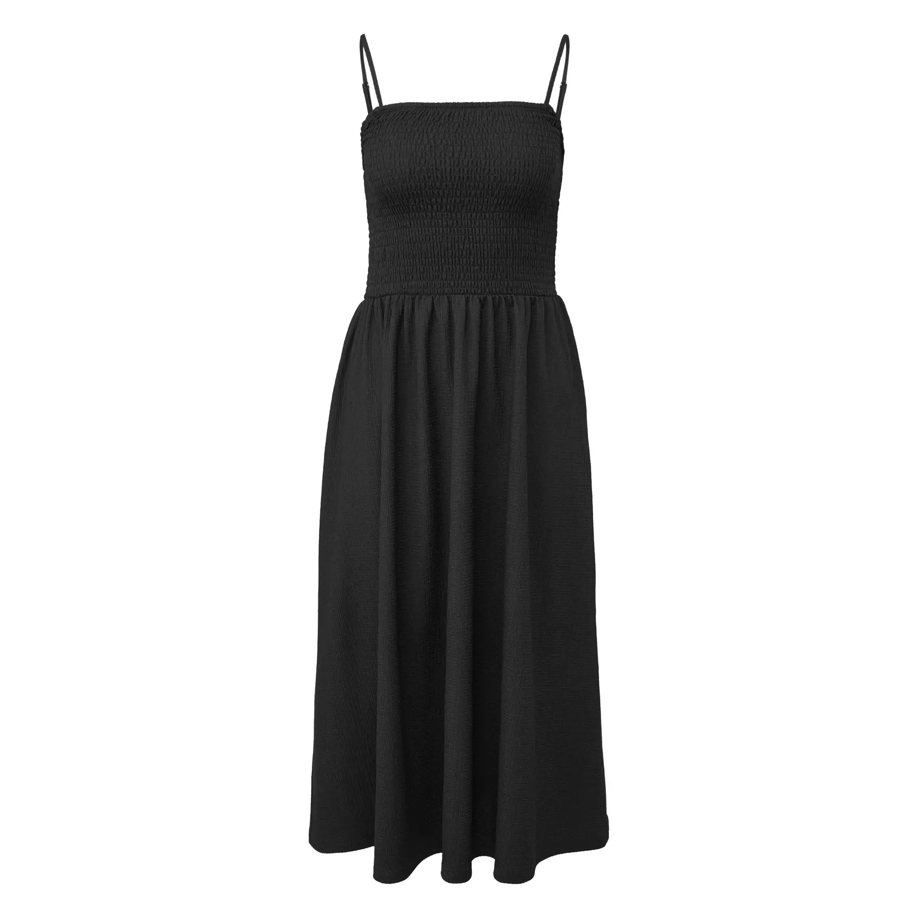 Ärmelloses Jersey-Midikleid mit Raffung und feinen Trägern Damen s.Oliver