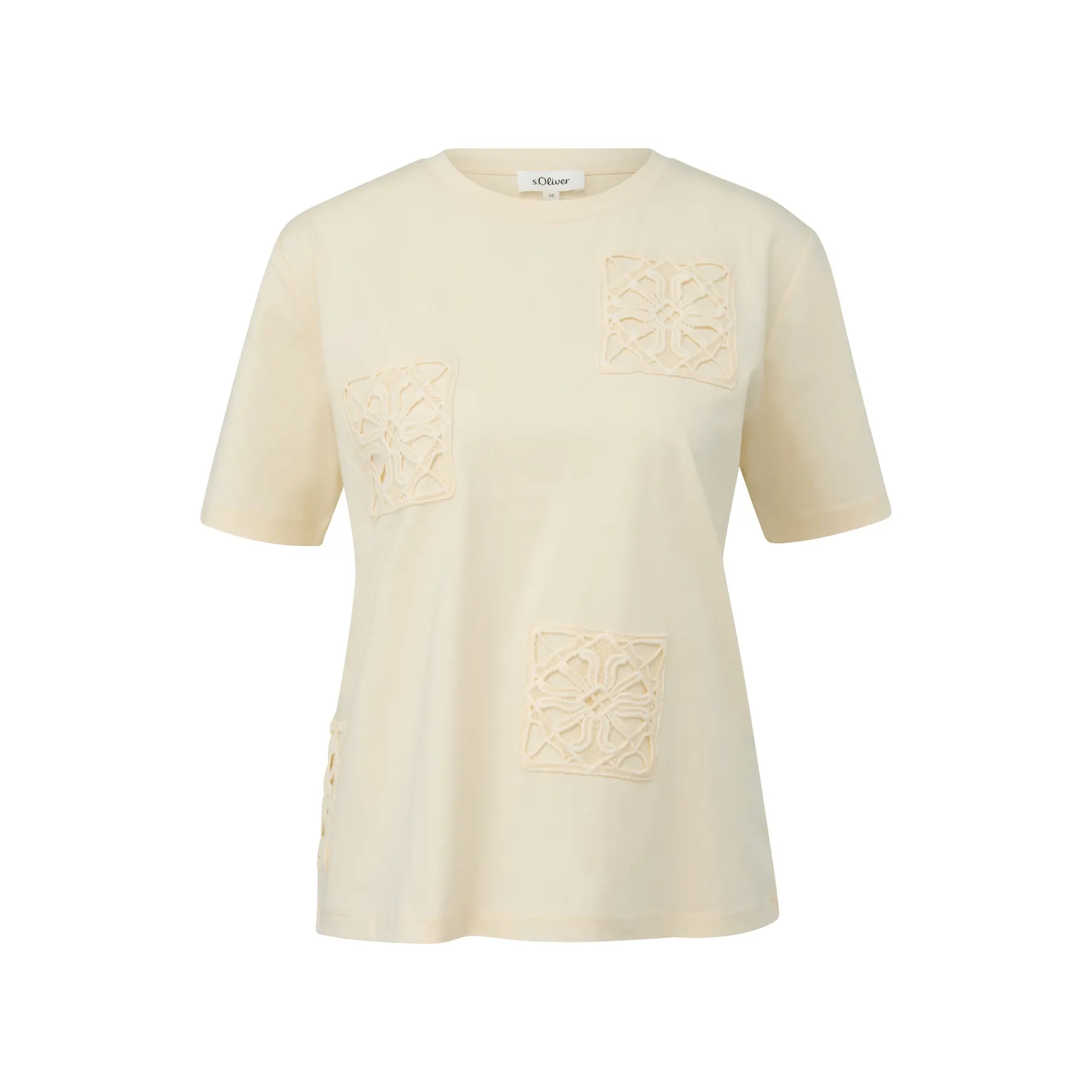 Damen Kurzarm T-Shirt aus Jersey und Häkelspitze s.Oliver