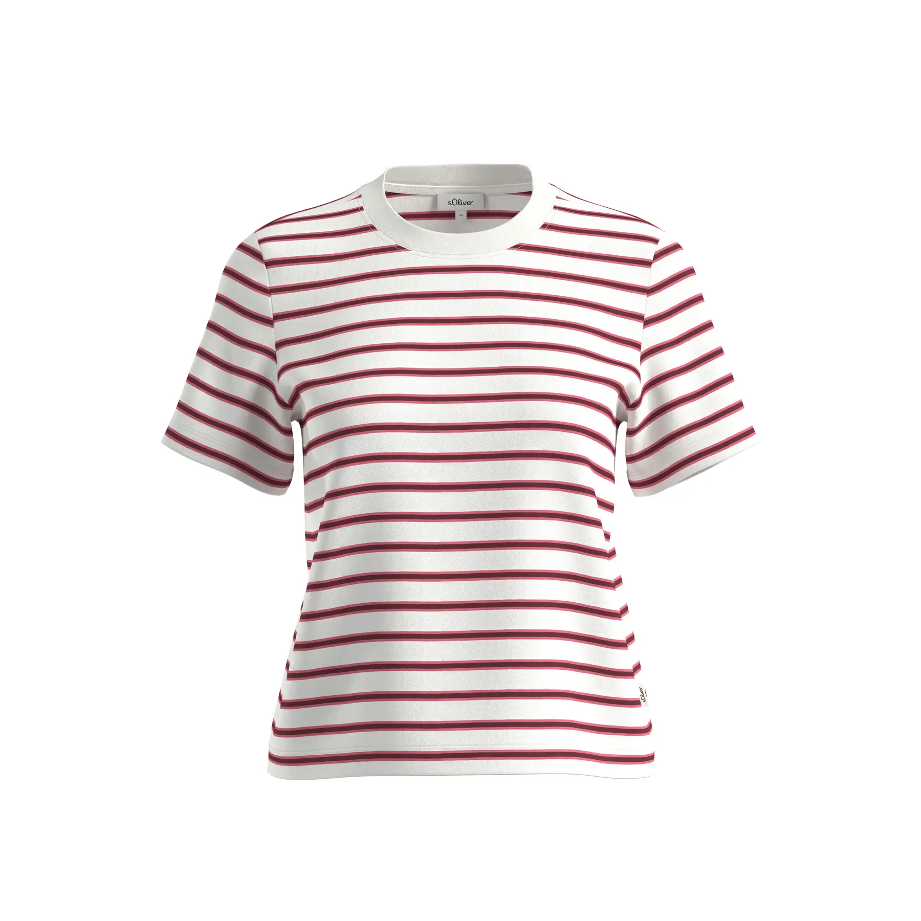 Kurze gestreifte T-Shirt aus einer weichen Mischung von Jersey und Baumwolle. Damen s.Oliver
