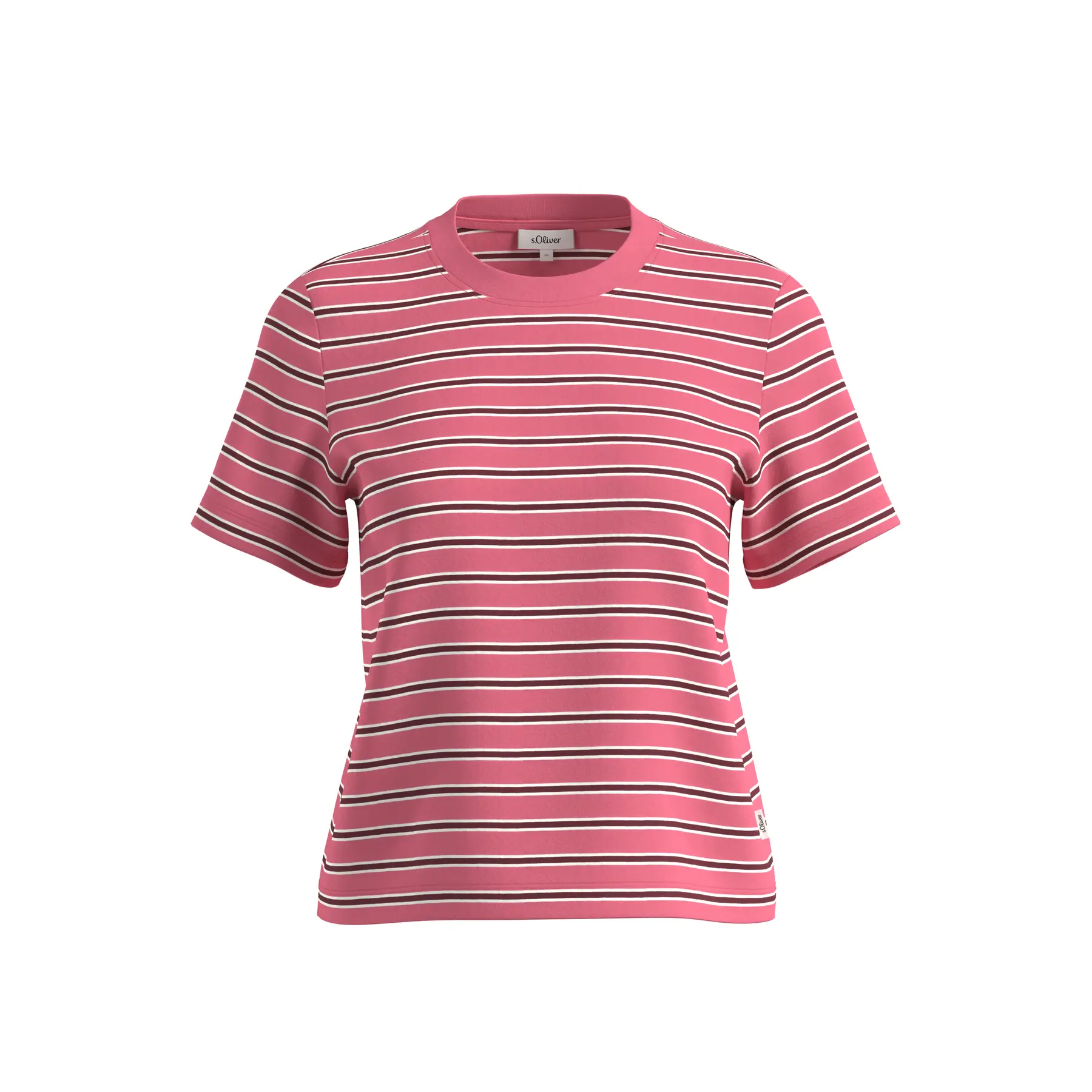 Kurze gestreifte T-Shirt aus einer weichen Mischung von Jersey und Baumwolle. Damen s.Oliver