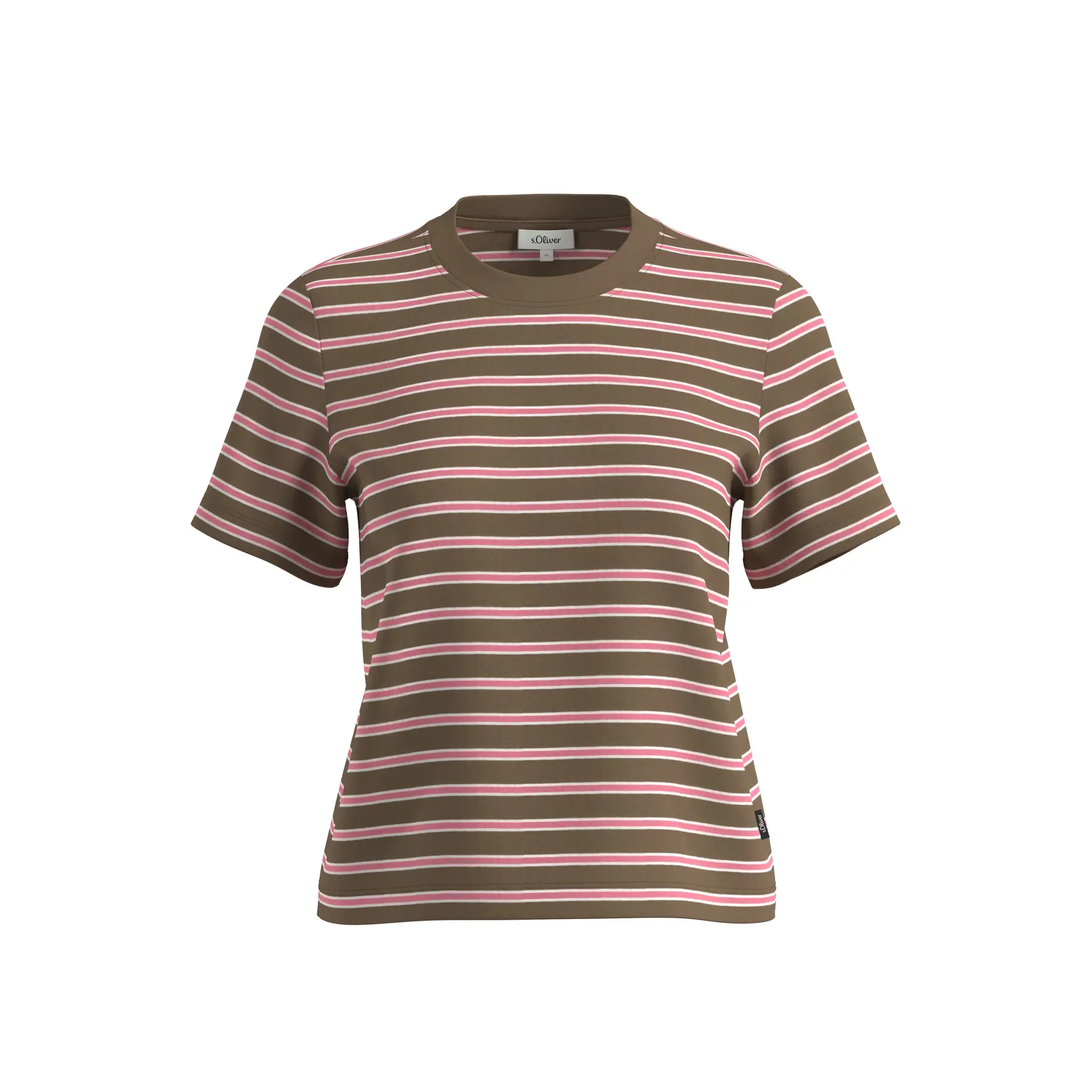 Kurze gestreifte T-Shirt aus einer weichen Mischung von Jersey und Baumwolle. Damen s.Oliver
