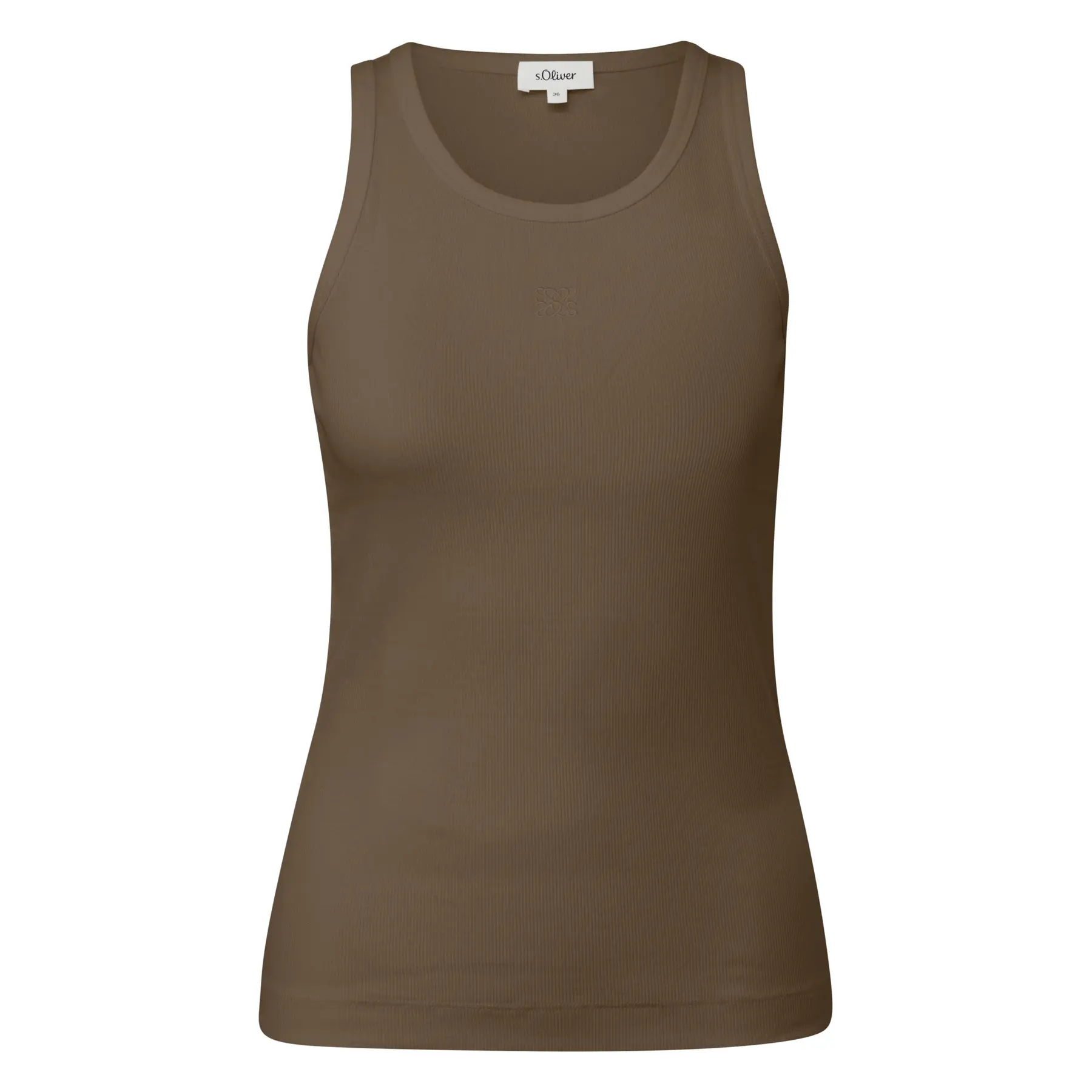 Bordeaux Rundhalsausschnitt Damen T-Shirt mit Streifen und Stickereien s.Oliver