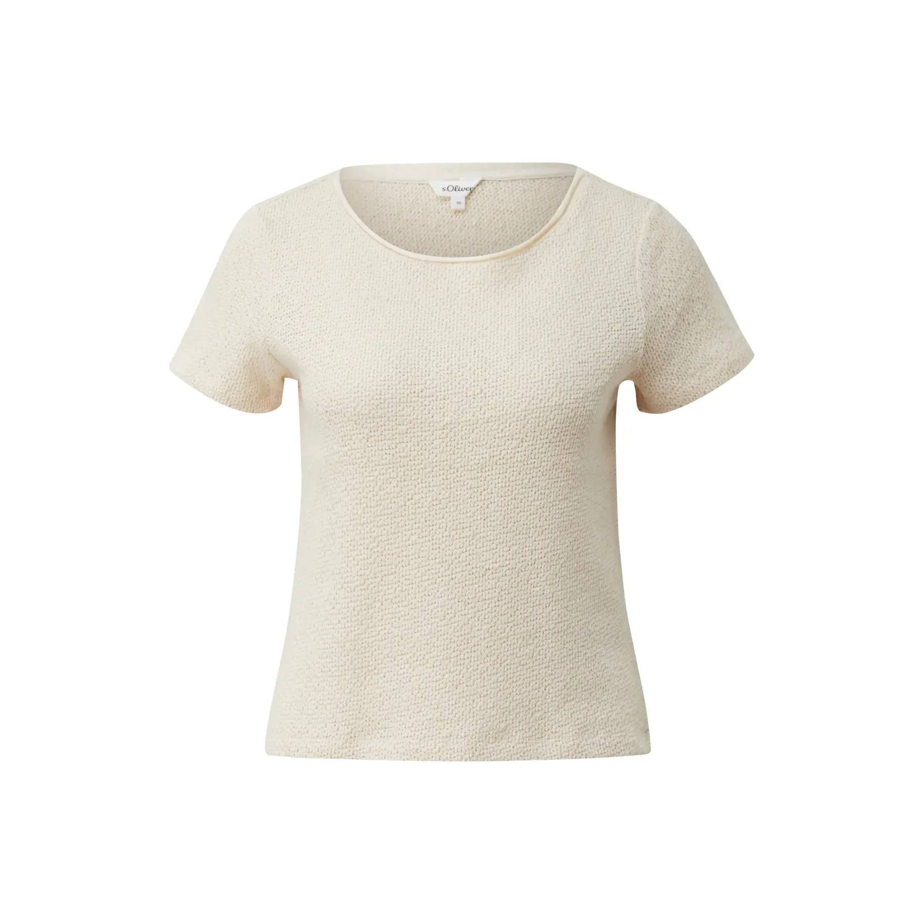 Kurzarm-T-Shirt aus weicher Baumwollmischung mit gerolltem Saum für Frauen s.Oliver