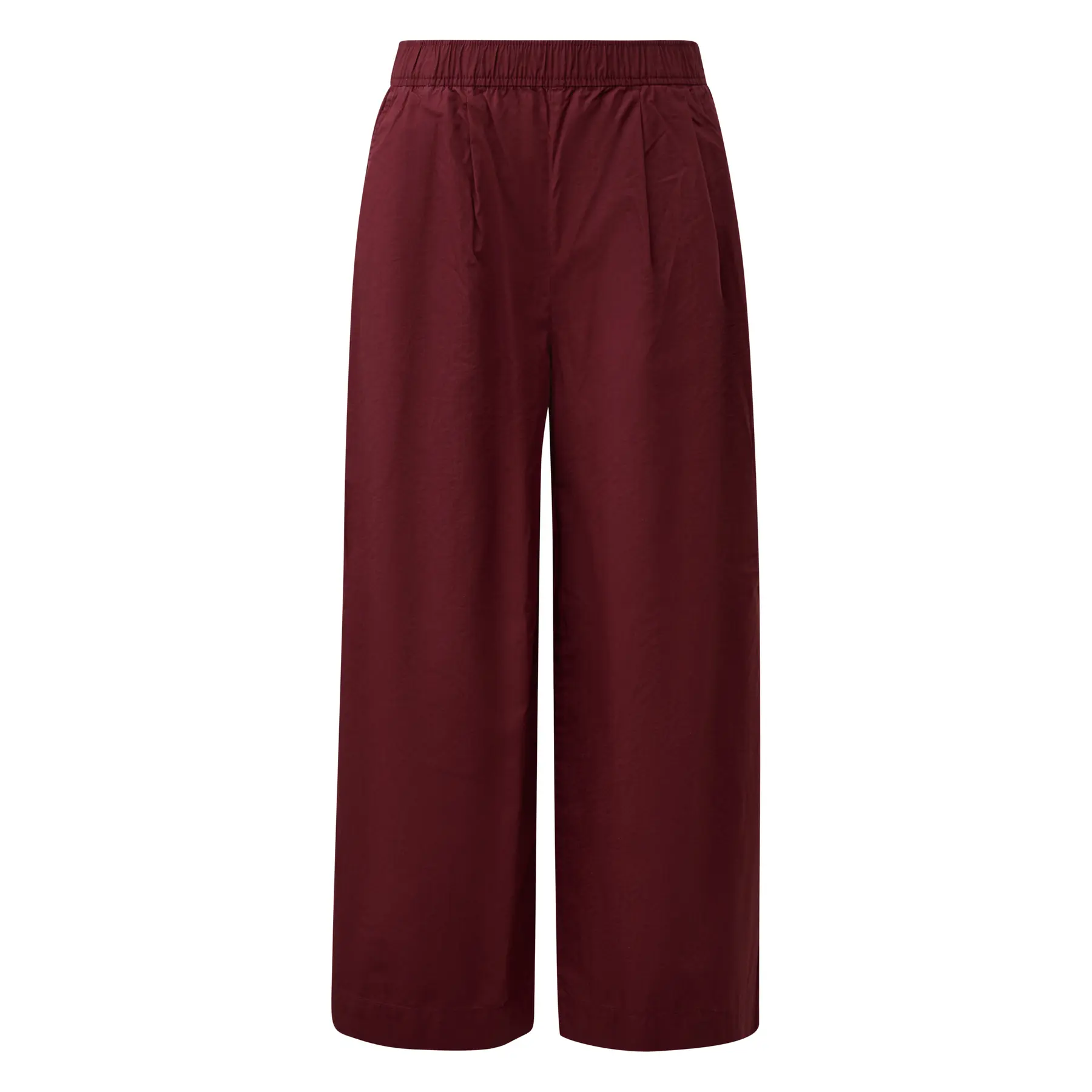 Hose mit weitem Bein aus leichtem Popelin, hoher Bund und Falten für Damen s.Oliver