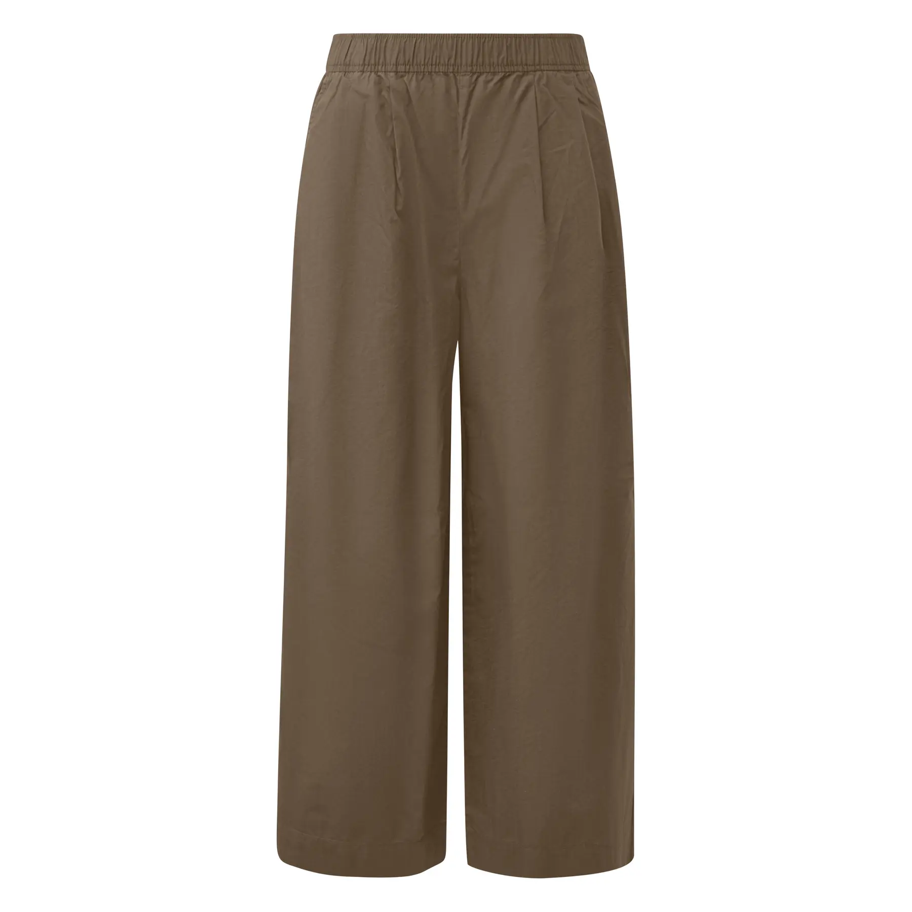 Hose mit weitem Bein aus leichtem Popelin, hoher Bund und Falten für Damen s.Oliver