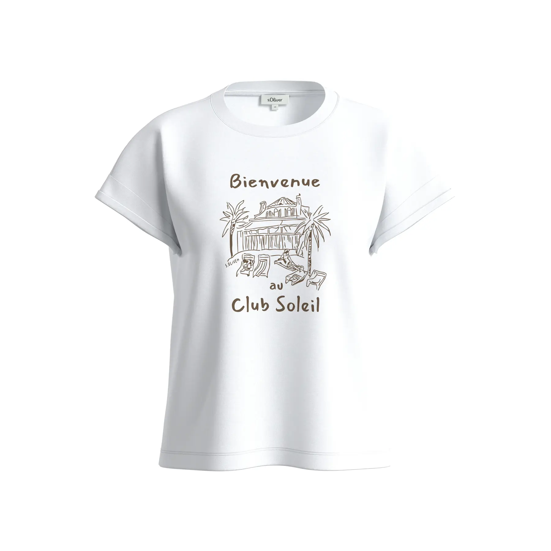 Ärmelloses T-Shirt aus Baumwolljersey mit Druck auf der Vorderseite Rundhals lockerer Schnitt Damen s.Oliver