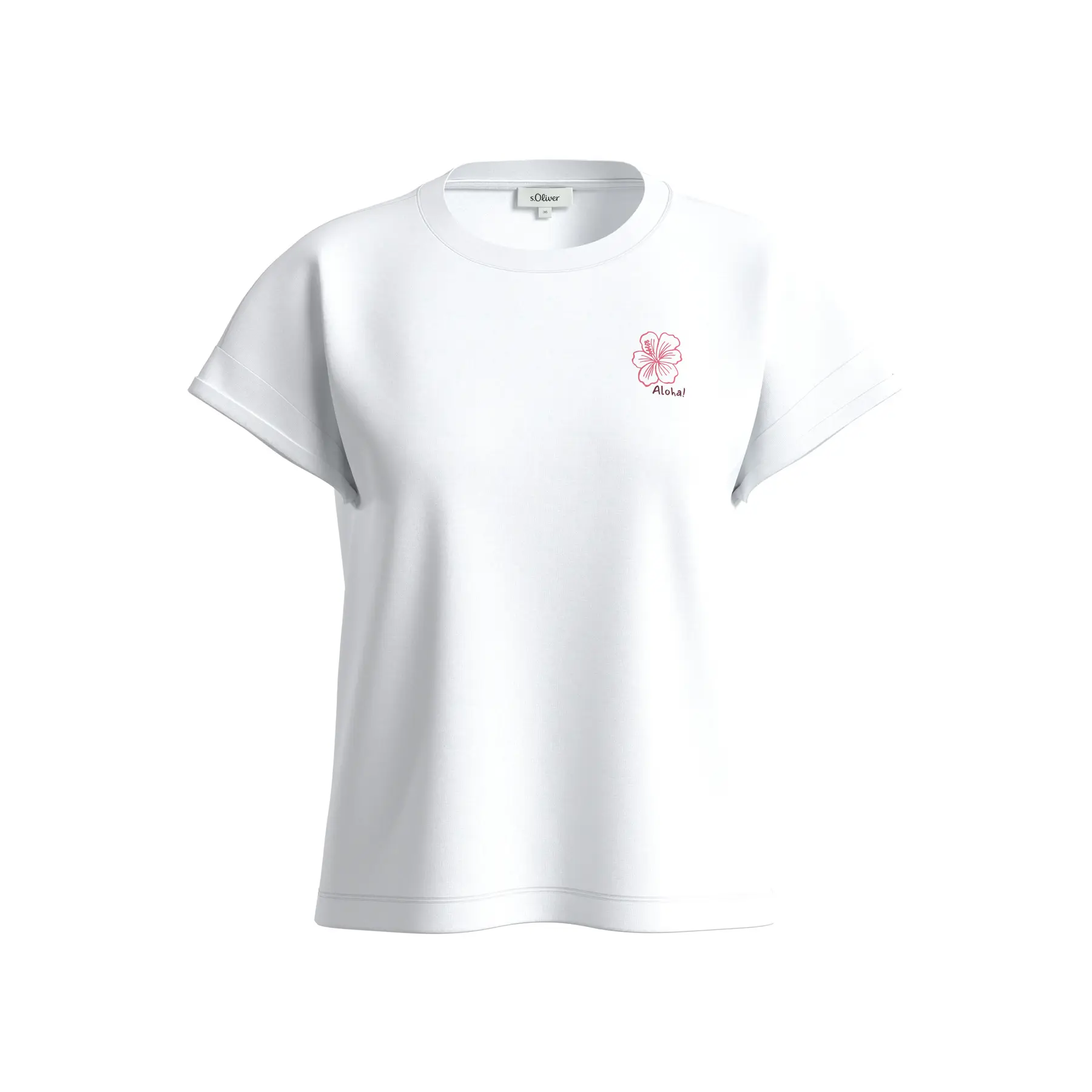 Ärmelloses T-Shirt aus Baumwolljersey mit Druck auf der Vorderseite Rundhals lockerer Schnitt Damen s.Oliver