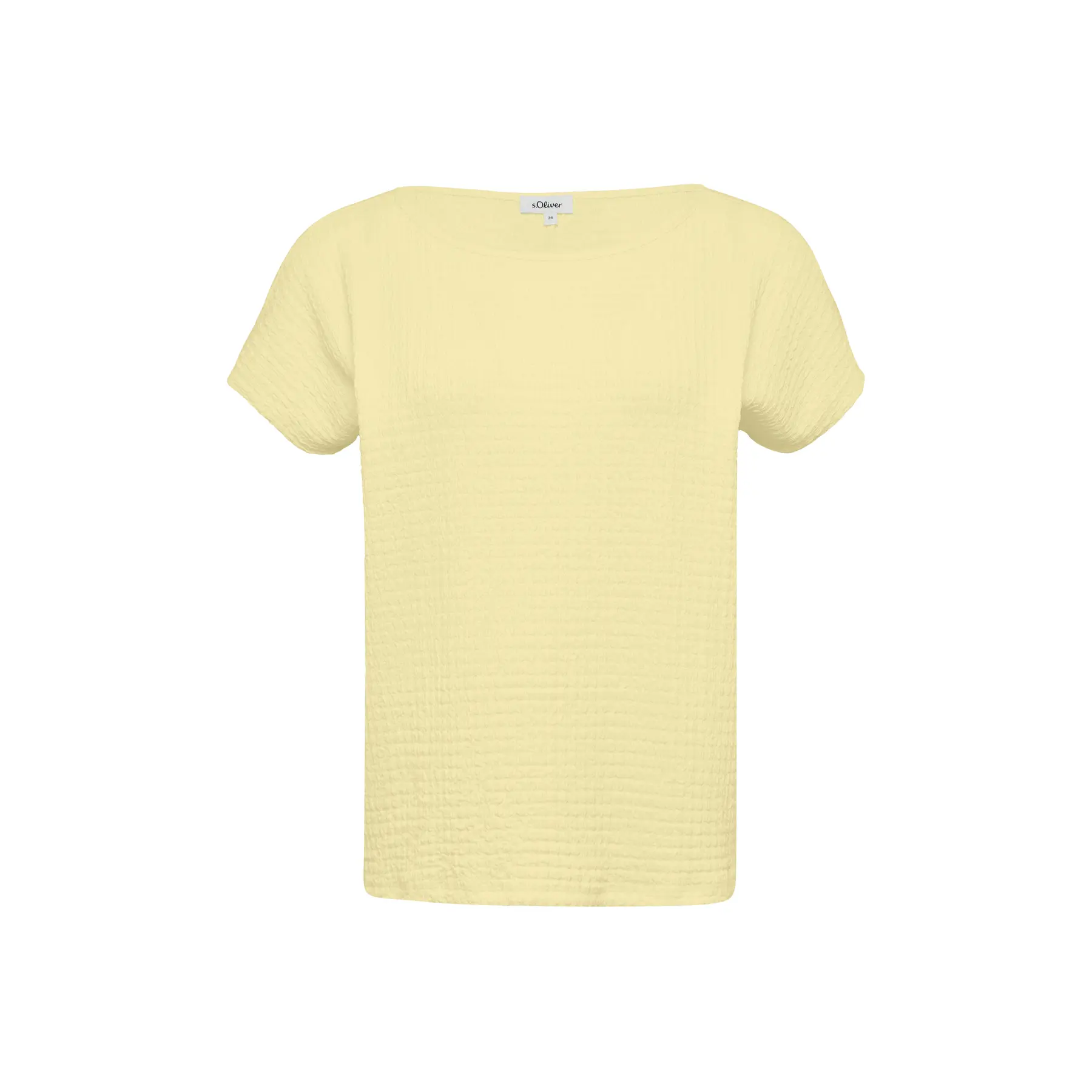 T-Shirt aus strukturiertem Jersey mit Rundhalsausschnitt und überschnittenen Schultern Damen s.Oliver