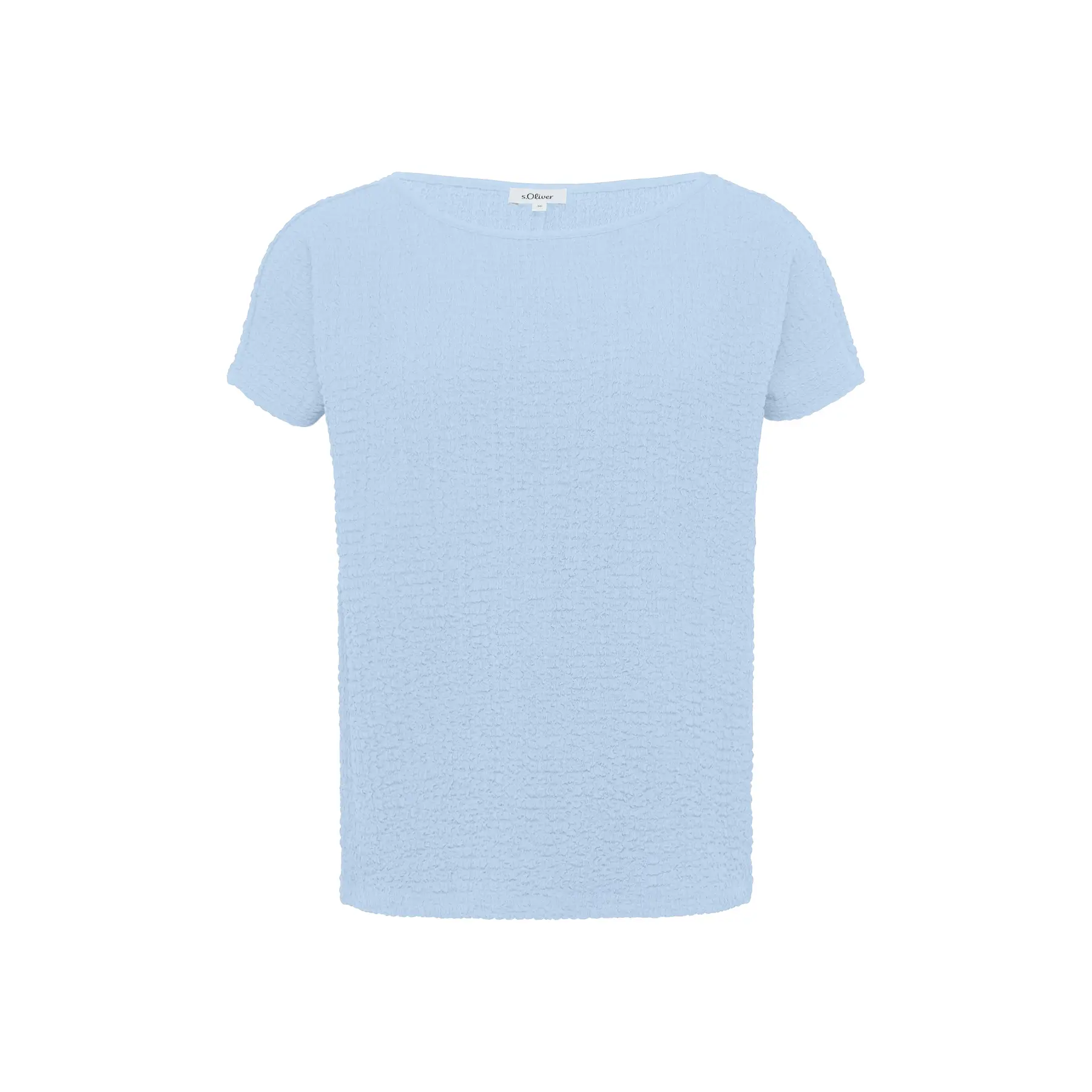 T-Shirt aus strukturiertem Jersey mit Rundhalsausschnitt und überschnittenen Schultern Damen s.Oliver