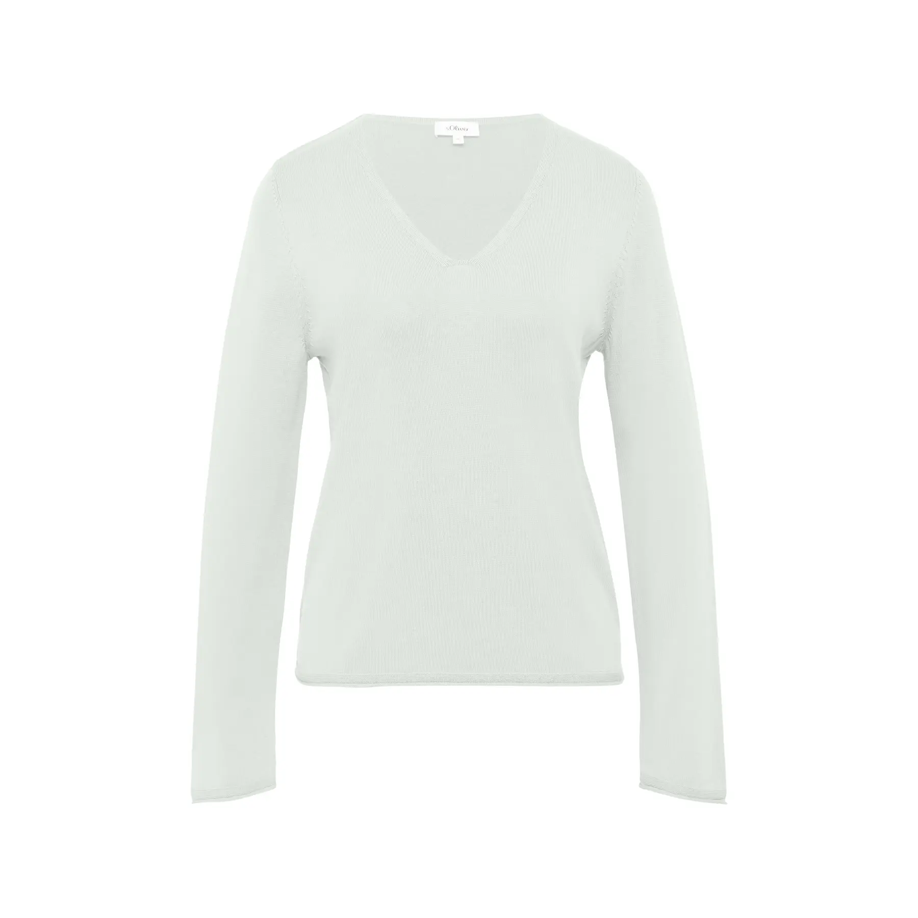 Pull mit V-Ausschnitt und Rollsaum Damen s.Oliver