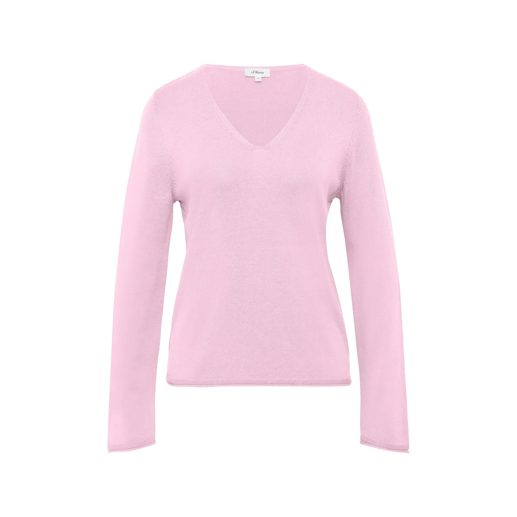 Pull mit V-Ausschnitt und Rollsaum Damen s.Oliver