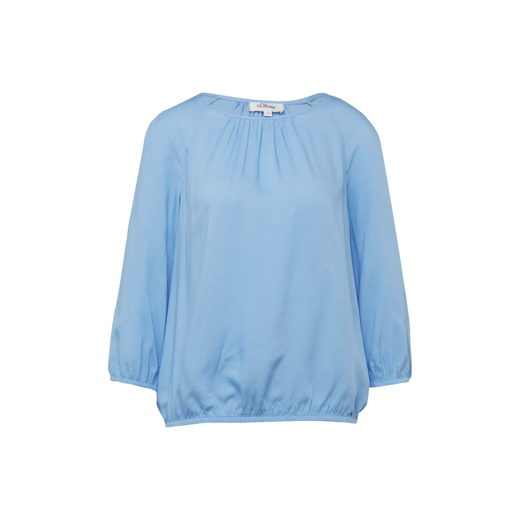 Bluse aus strukturiertem Viskose mit gerafften Details Rundhalsausschnitt Damen s.Oliver