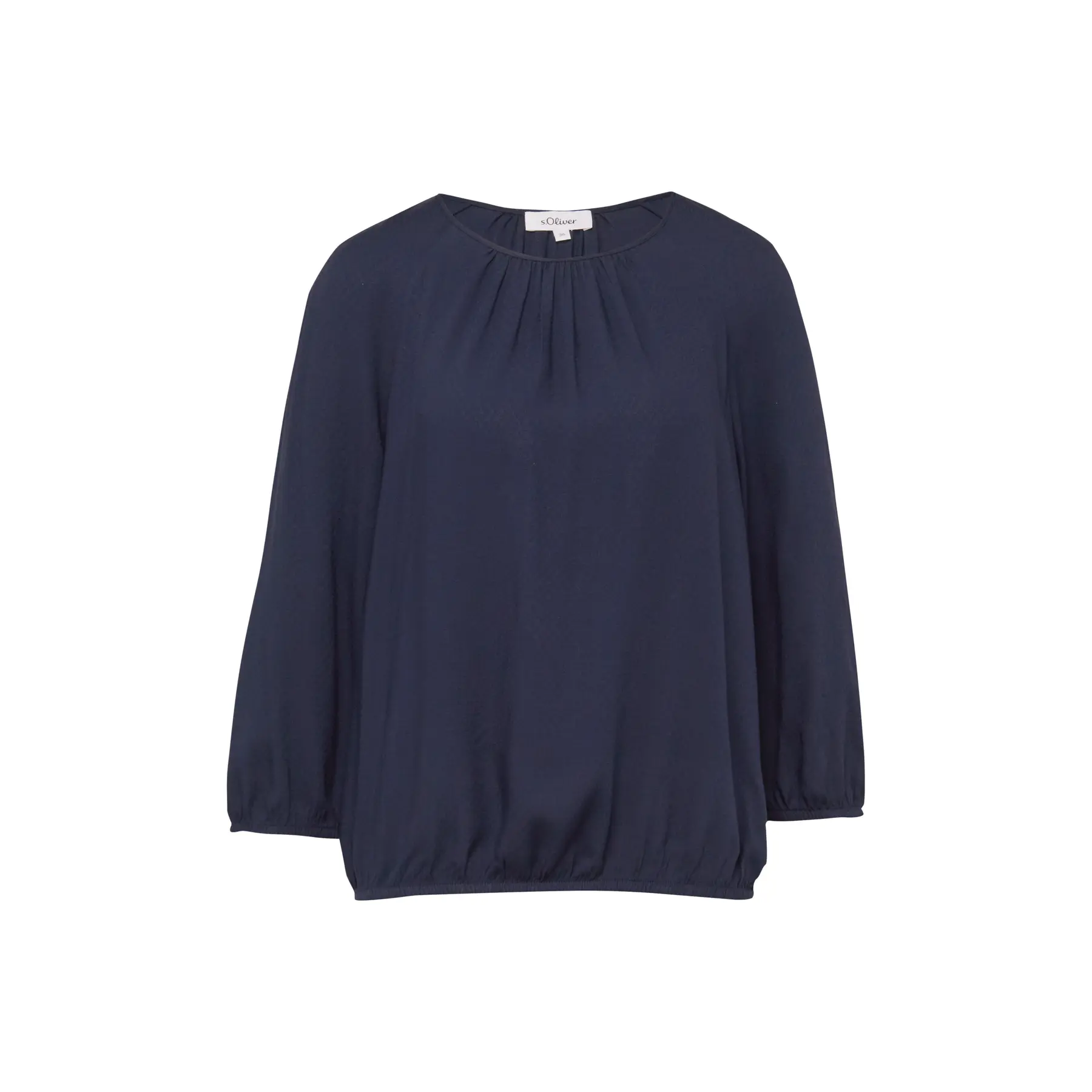 Bluse aus strukturiertem Viskose mit gerafften Details Rundhalsausschnitt Damen s.Oliver