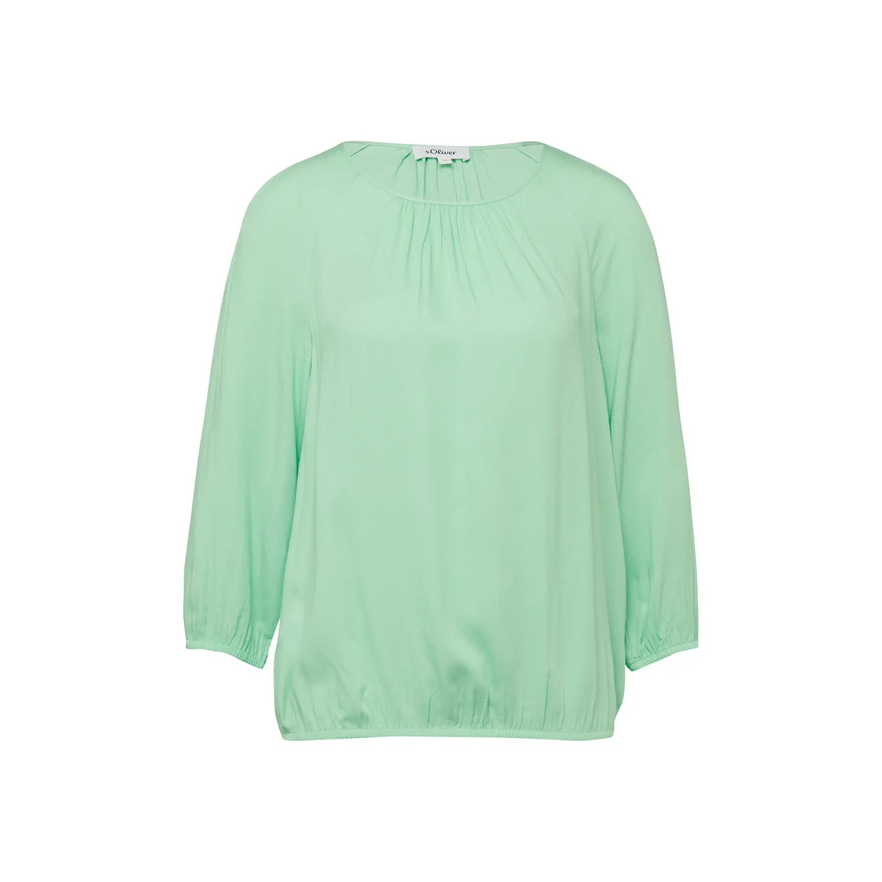 Bluse aus strukturiertem Viskose mit gerafften Details Rundhalsausschnitt Damen s.Oliver