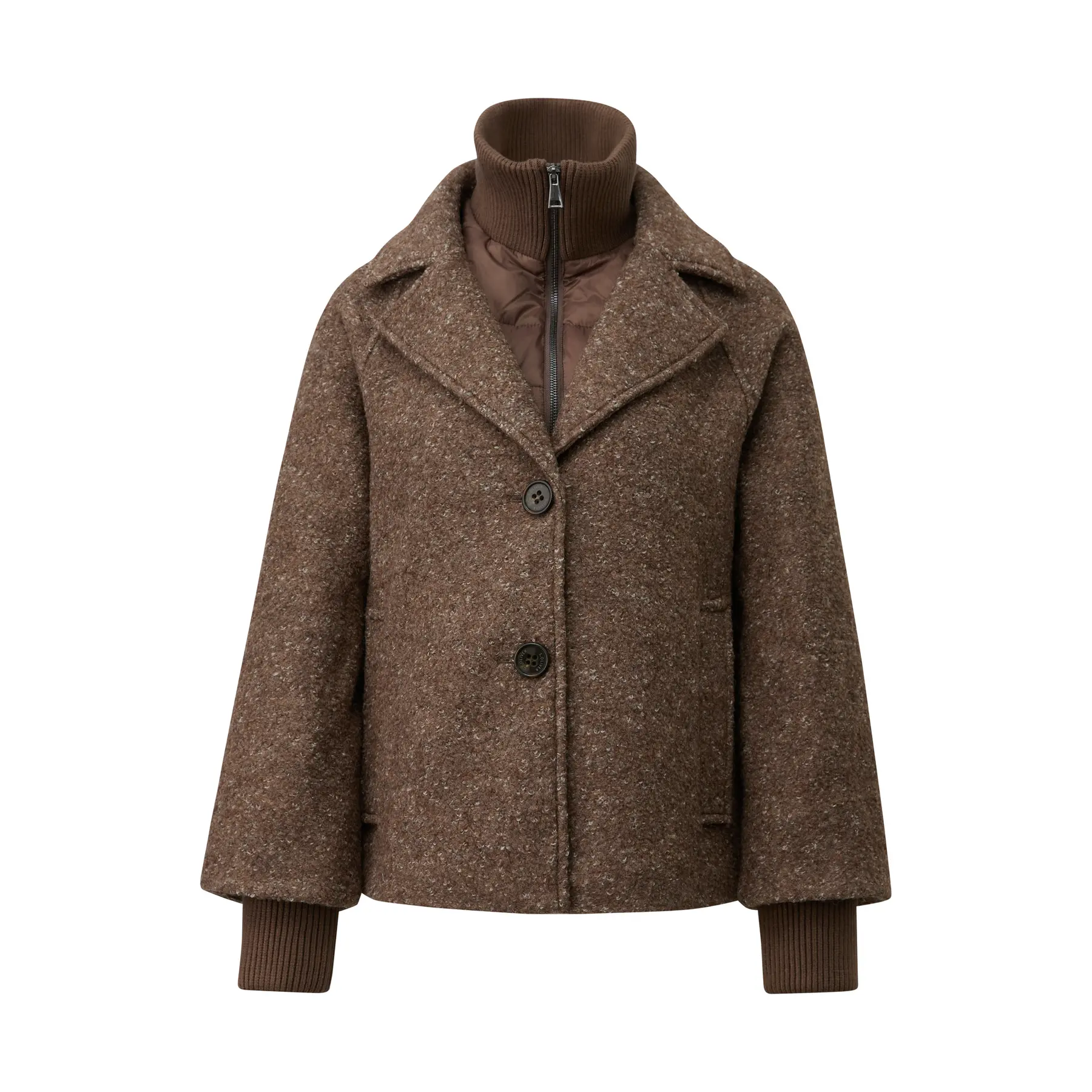 Giacca caban ibrida in bouclette donna