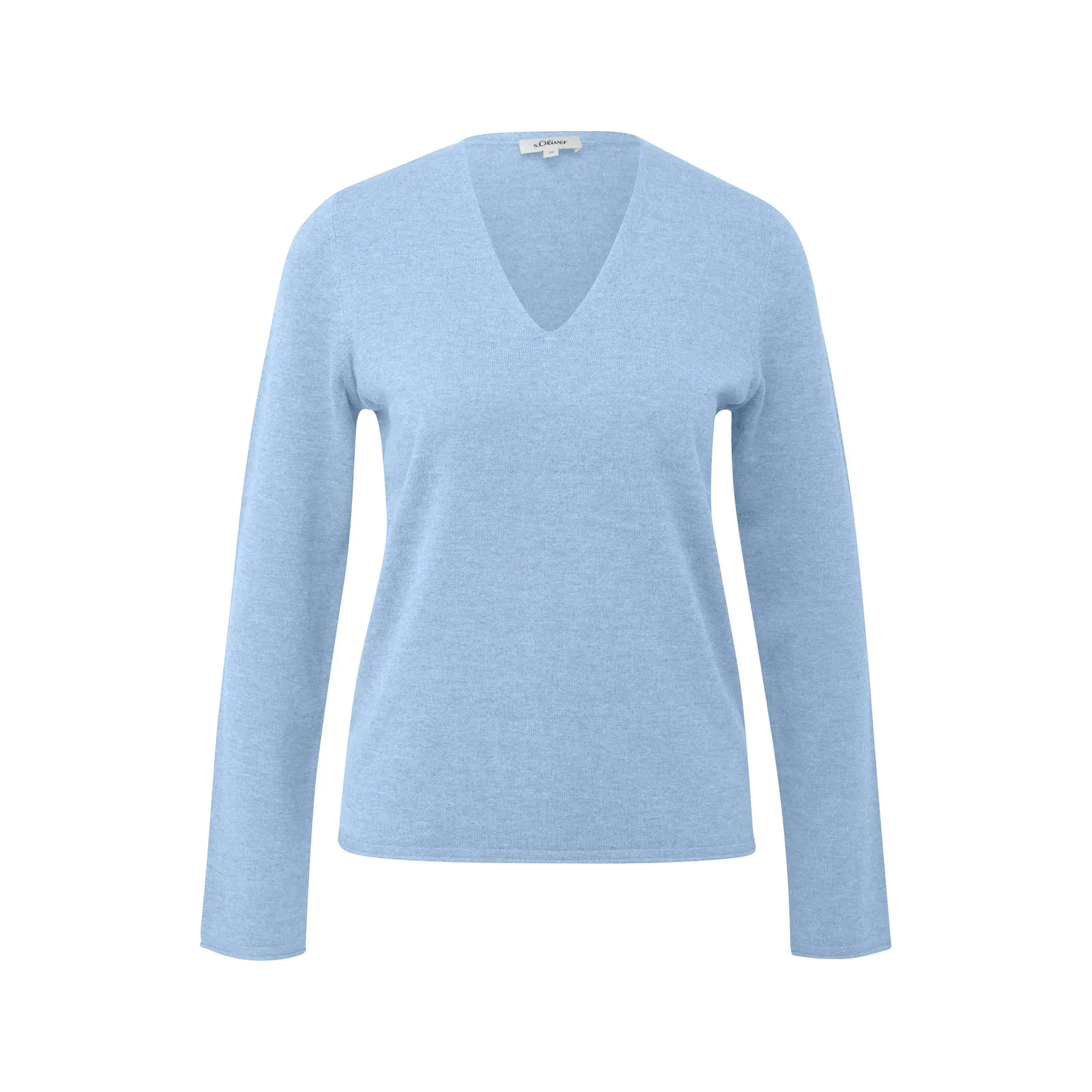 Pull col V a orlo arrotolato taglio classico brume donna