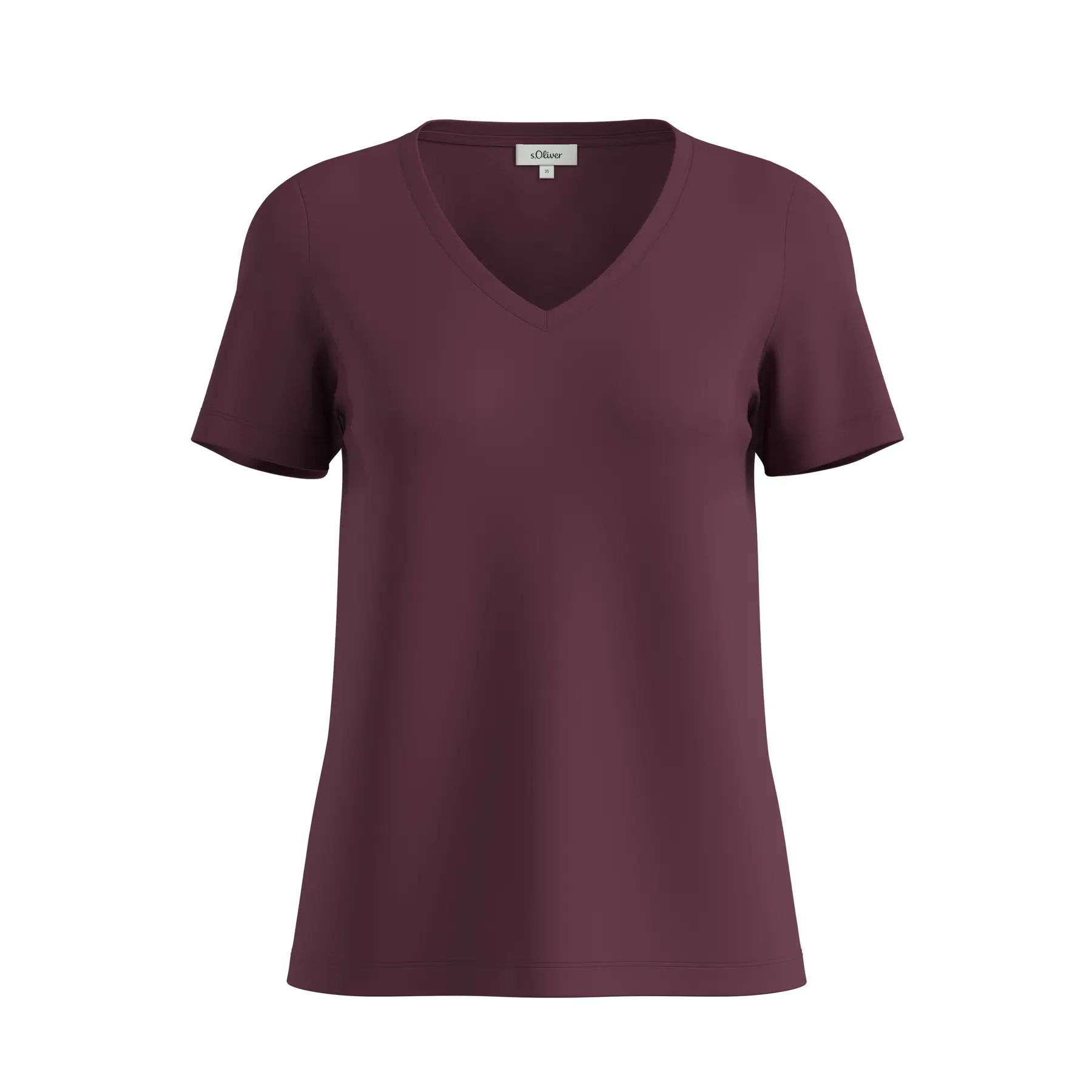 T-shirt a collo a V taglio classico donna