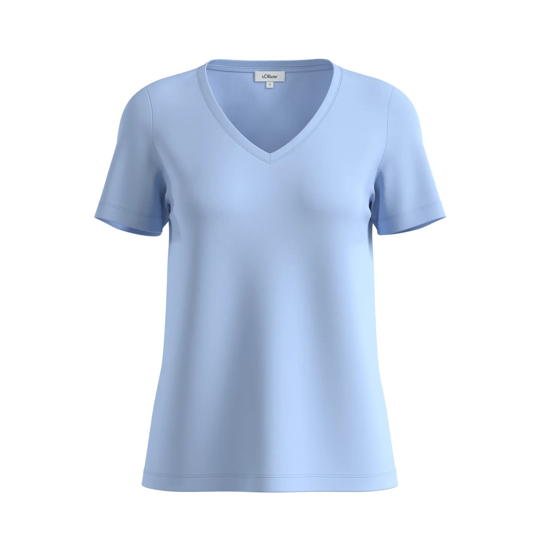 T-shirt a collo a V taglio classico donna