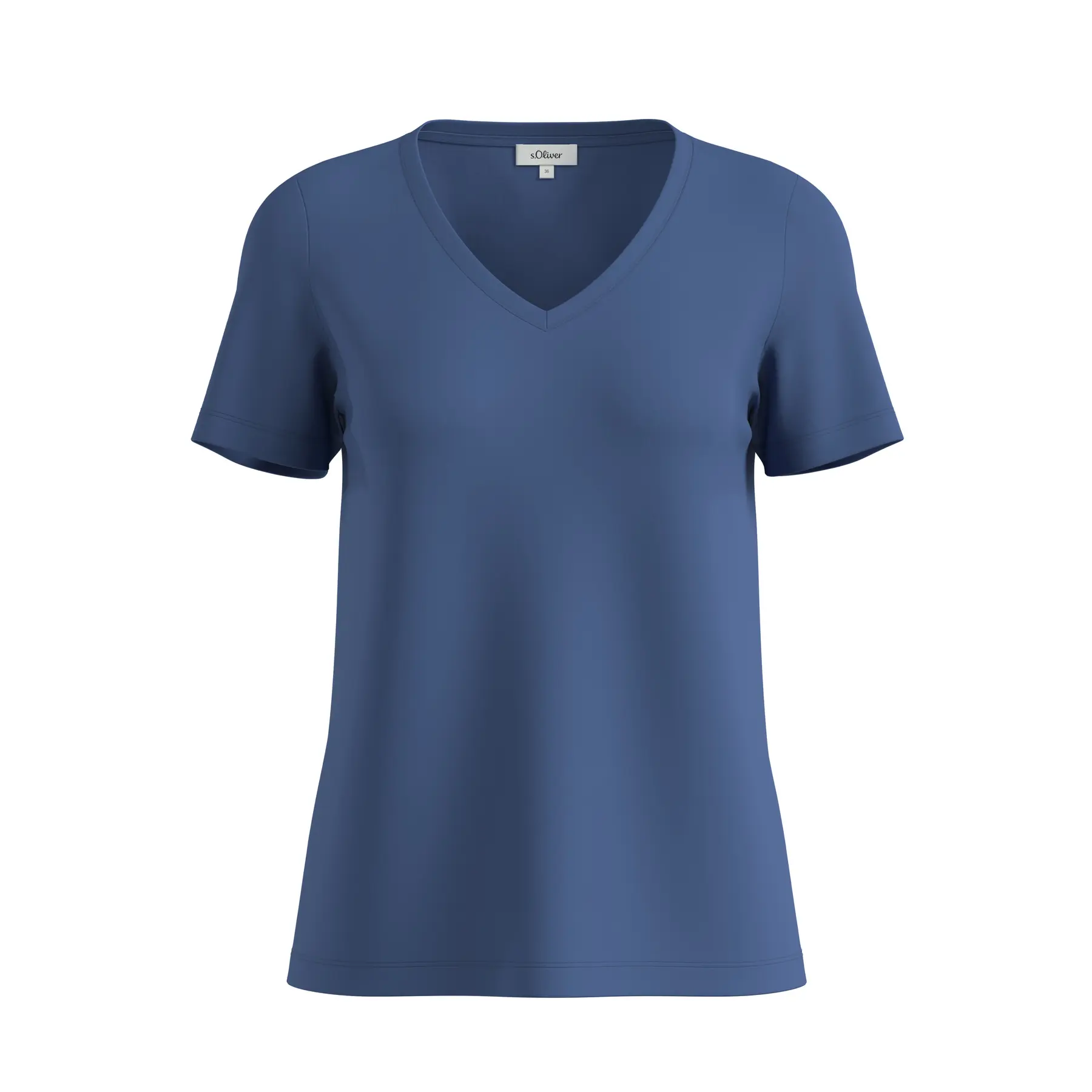 T-shirt a collo a V taglio classico donna