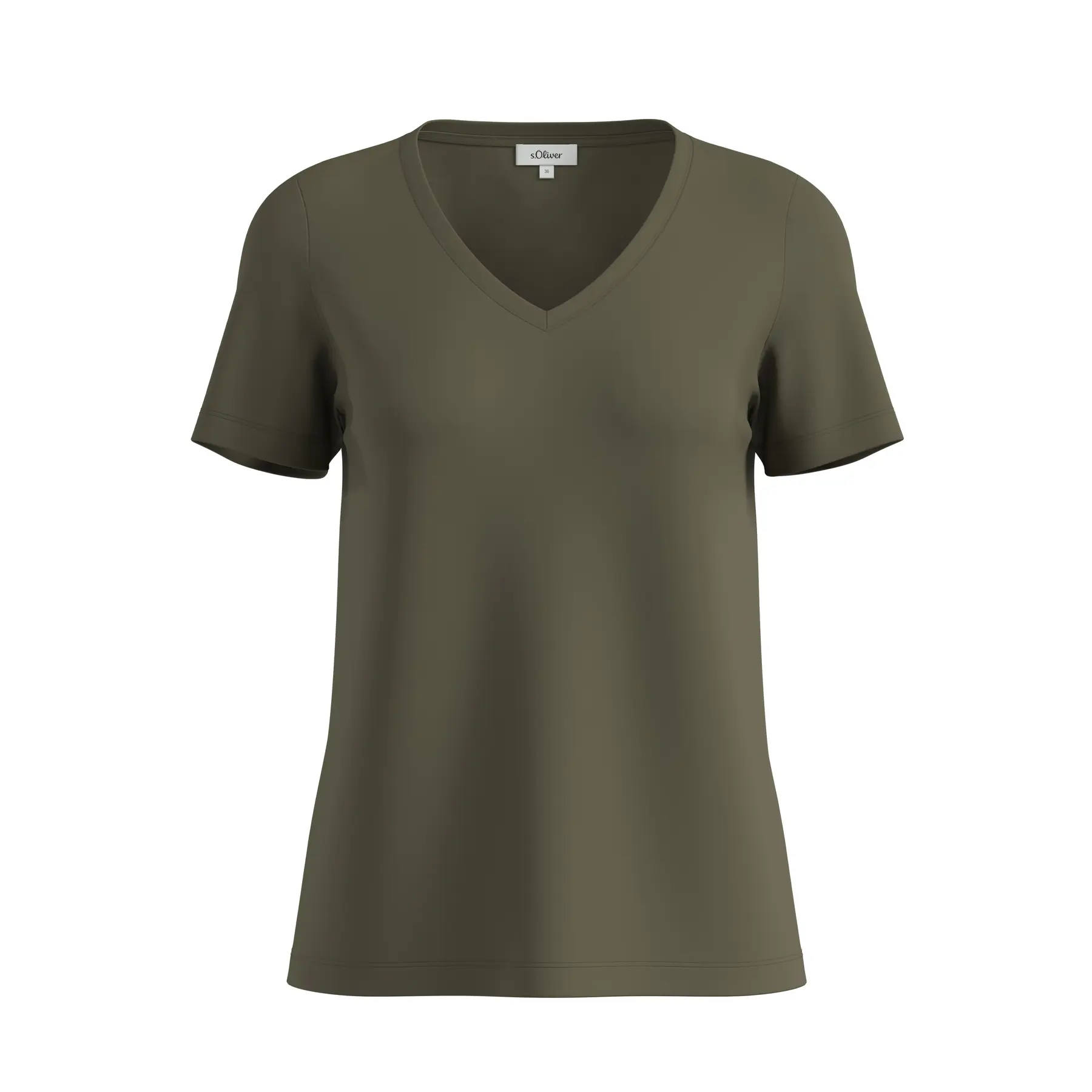 T-shirt a collo a V taglio classico donna