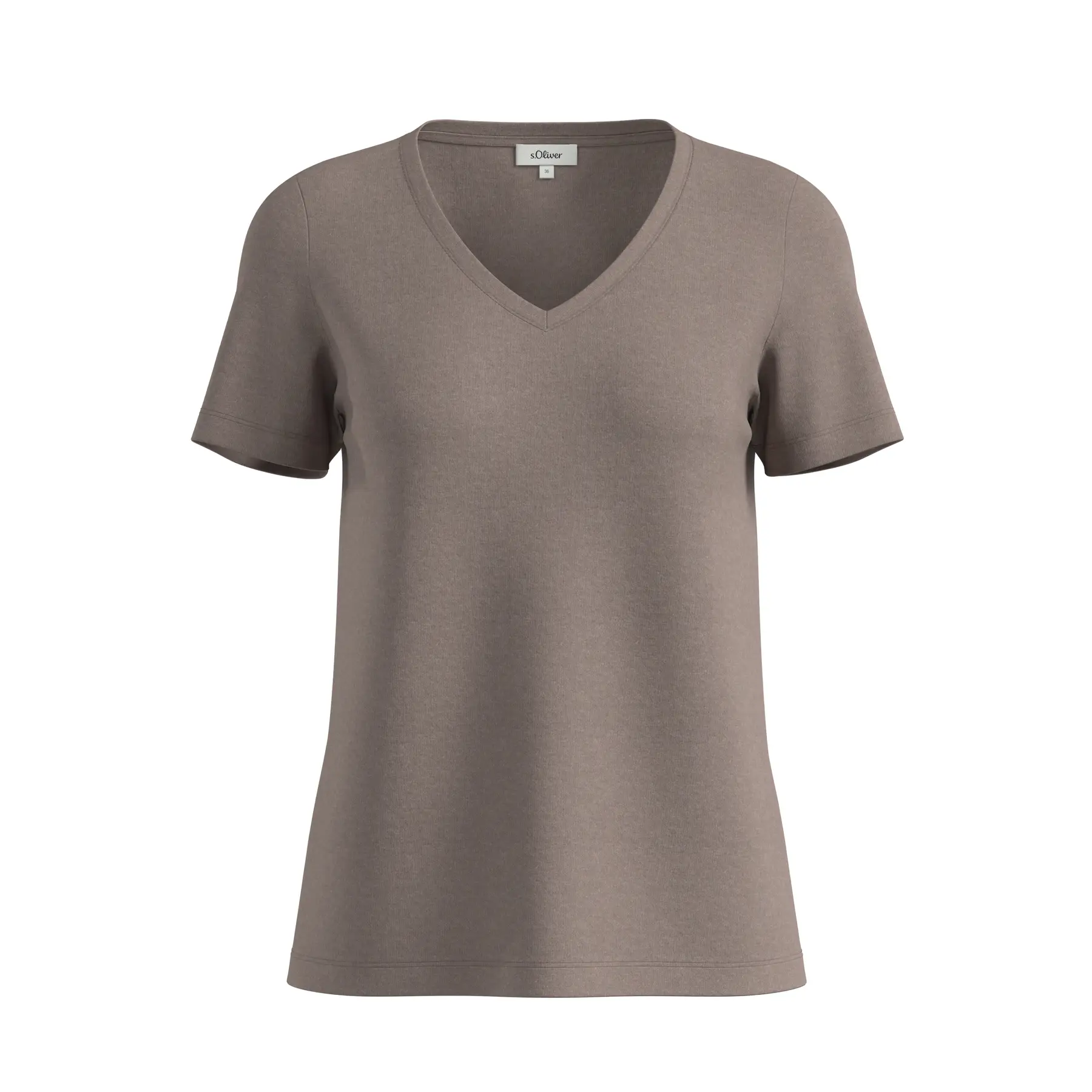 T-shirt a collo a V taglio classico donna