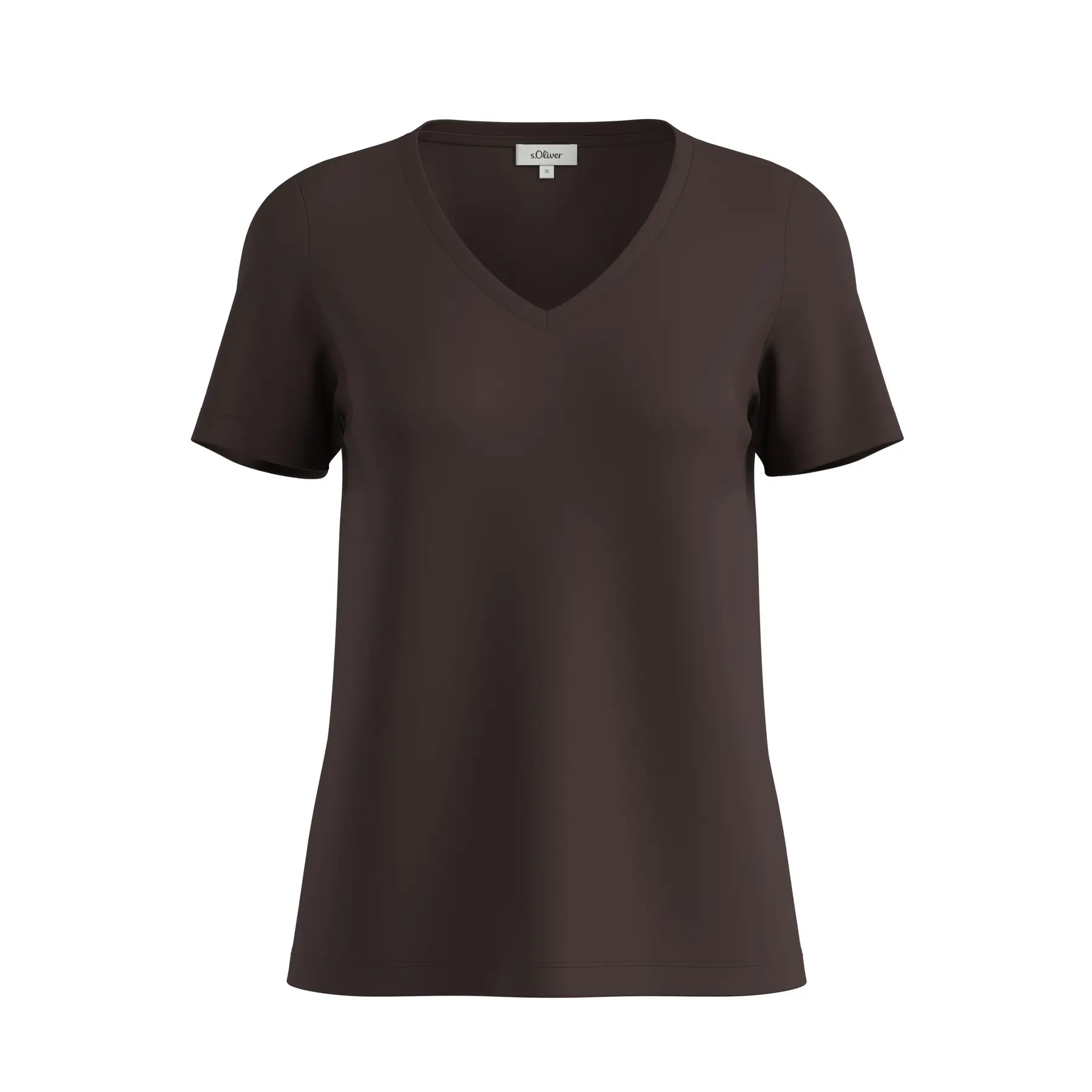 T-shirt a collo a V taglio classico donna