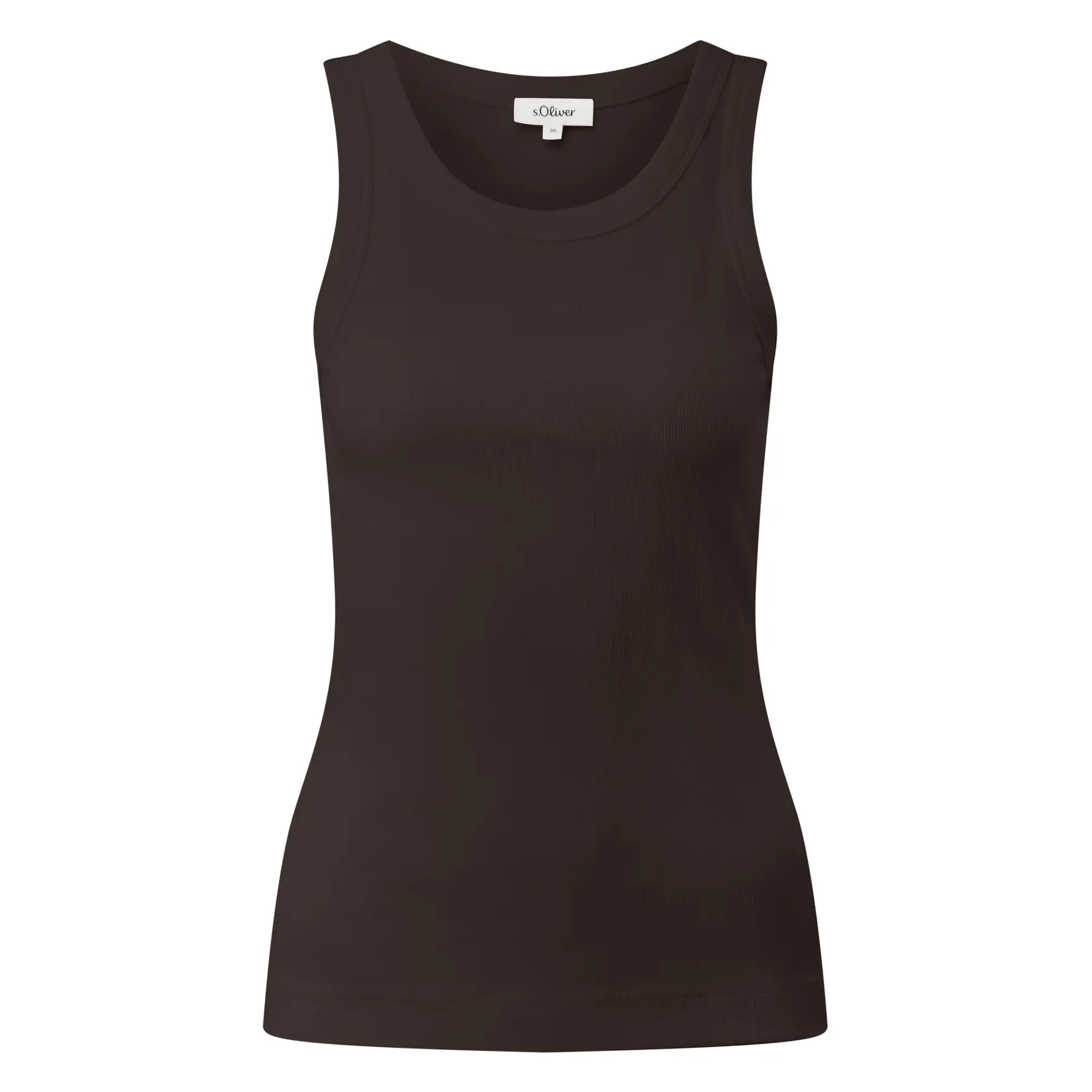 T-shirt Slim Fit T-Shirt con Ricamo collo rotondo taglio slim cioccolato amaro donna