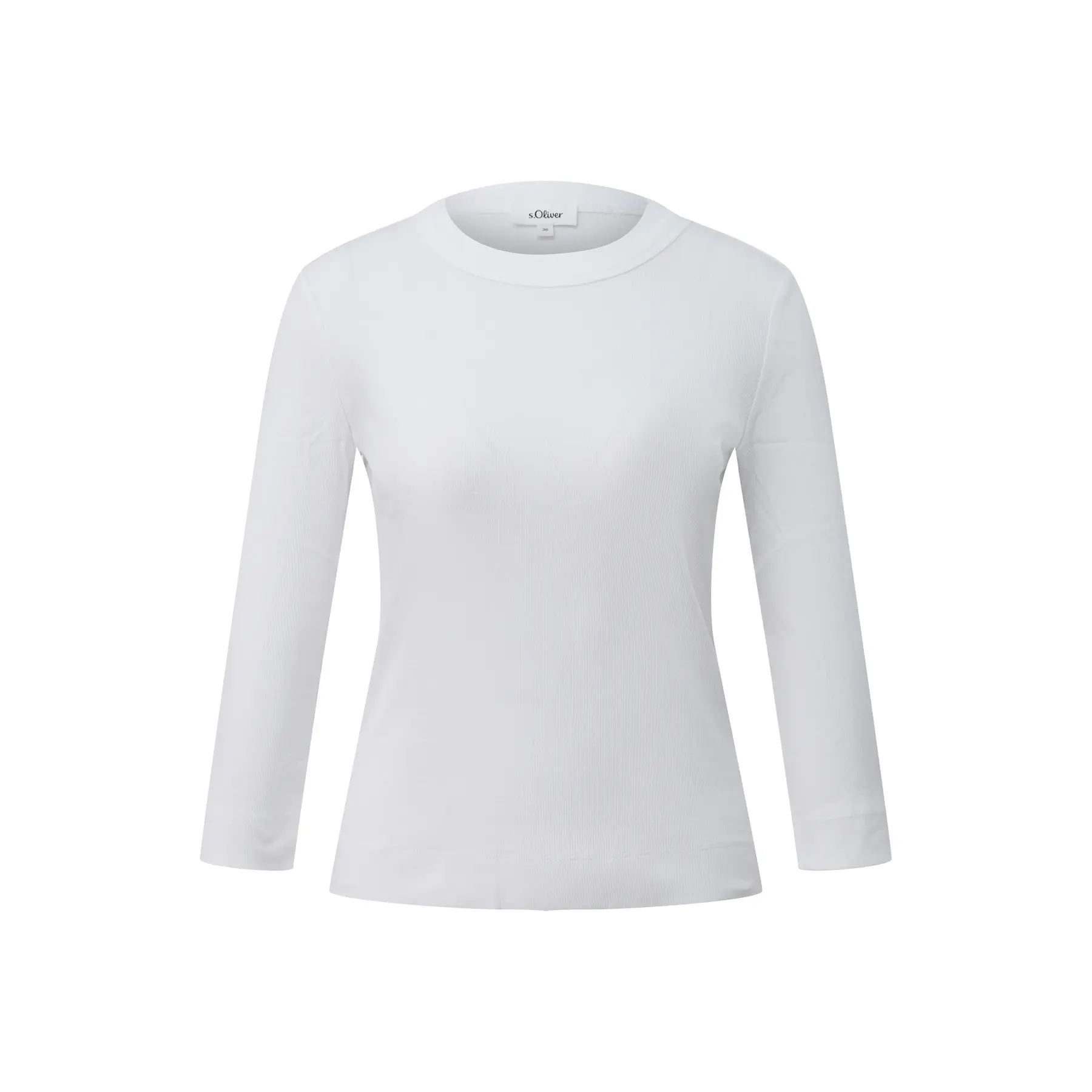 T-shirt aderente a maniche 3/4 con collo rotondo donna