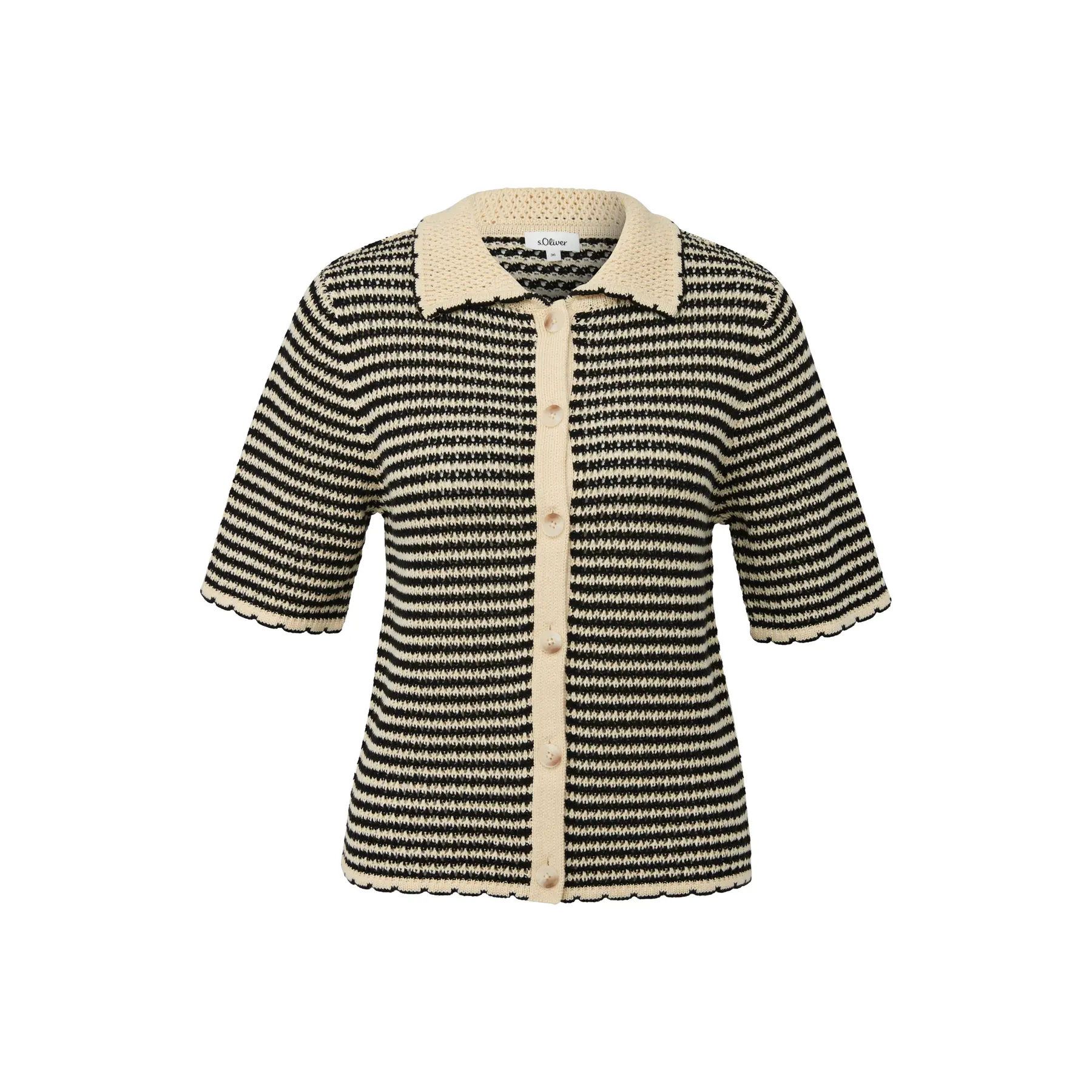 Leichter Kurzarm-Cardigan aus Baumwollmischung mit Knopfleiste für Damen s.Oliver
