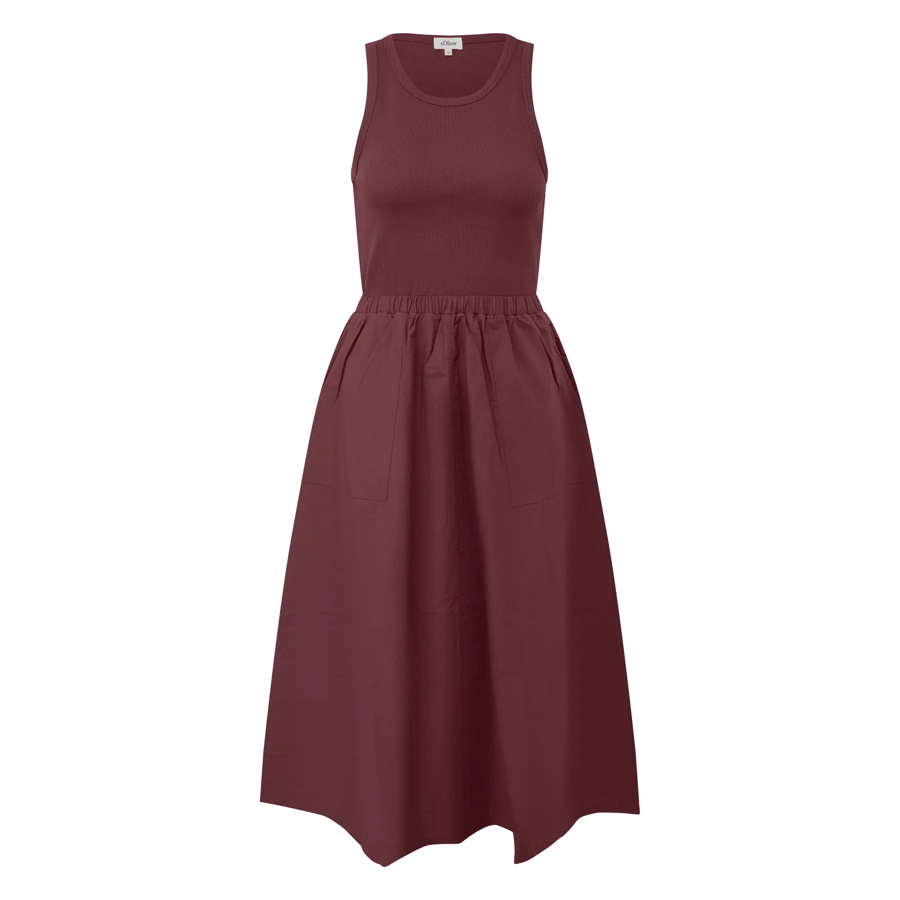 Midi-Kleid aus Mischgewebe mit seitlichen Nähten und aufgesetzter Tasche Damen s.Oliver