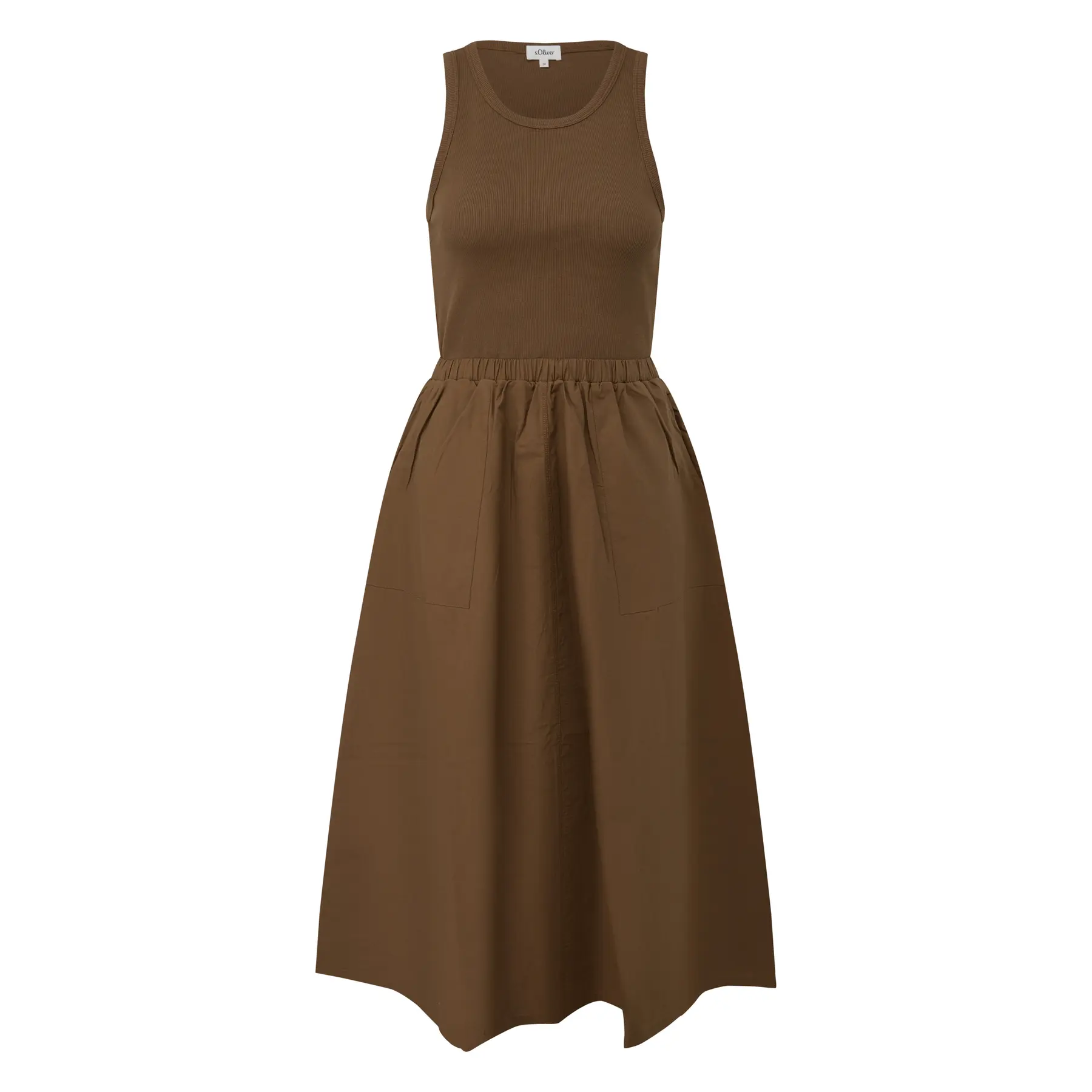 Midi-Kleid aus Mischgewebe mit seitlichen Nähten und aufgesetzter Tasche Damen s.Oliver