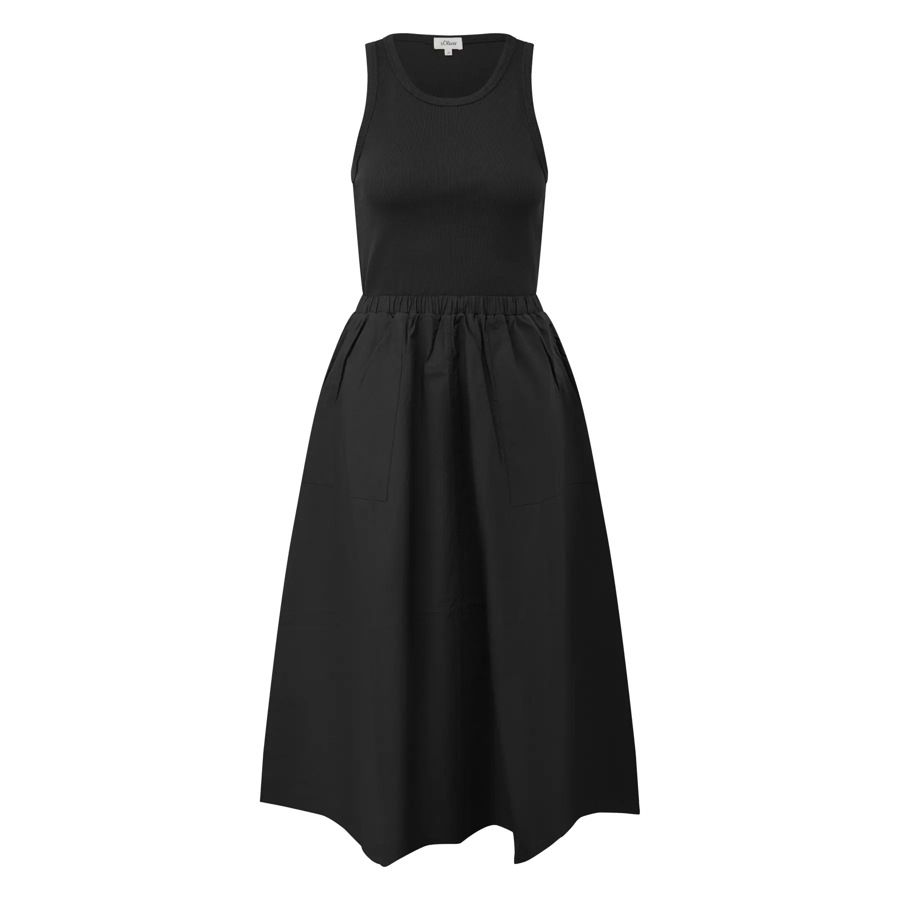 Midi-Kleid aus Mischgewebe mit seitlichen Nähten und aufgesetzter Tasche Damen s.Oliver