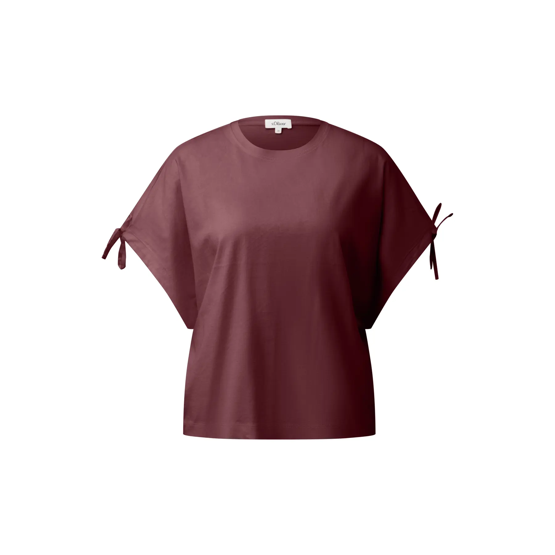 Damen T-Shirt aus weichem Baumwollmaterial mit Fledermausärmeln und Kordelzug s.Oliver