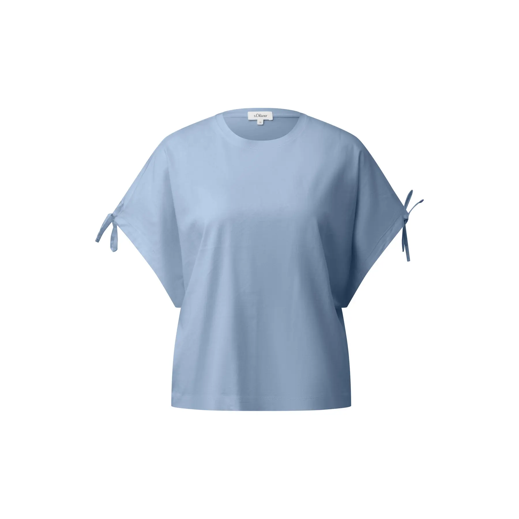 Damen T-Shirt aus weichem Baumwollmaterial mit Fledermausärmeln und Kordelzug s.Oliver