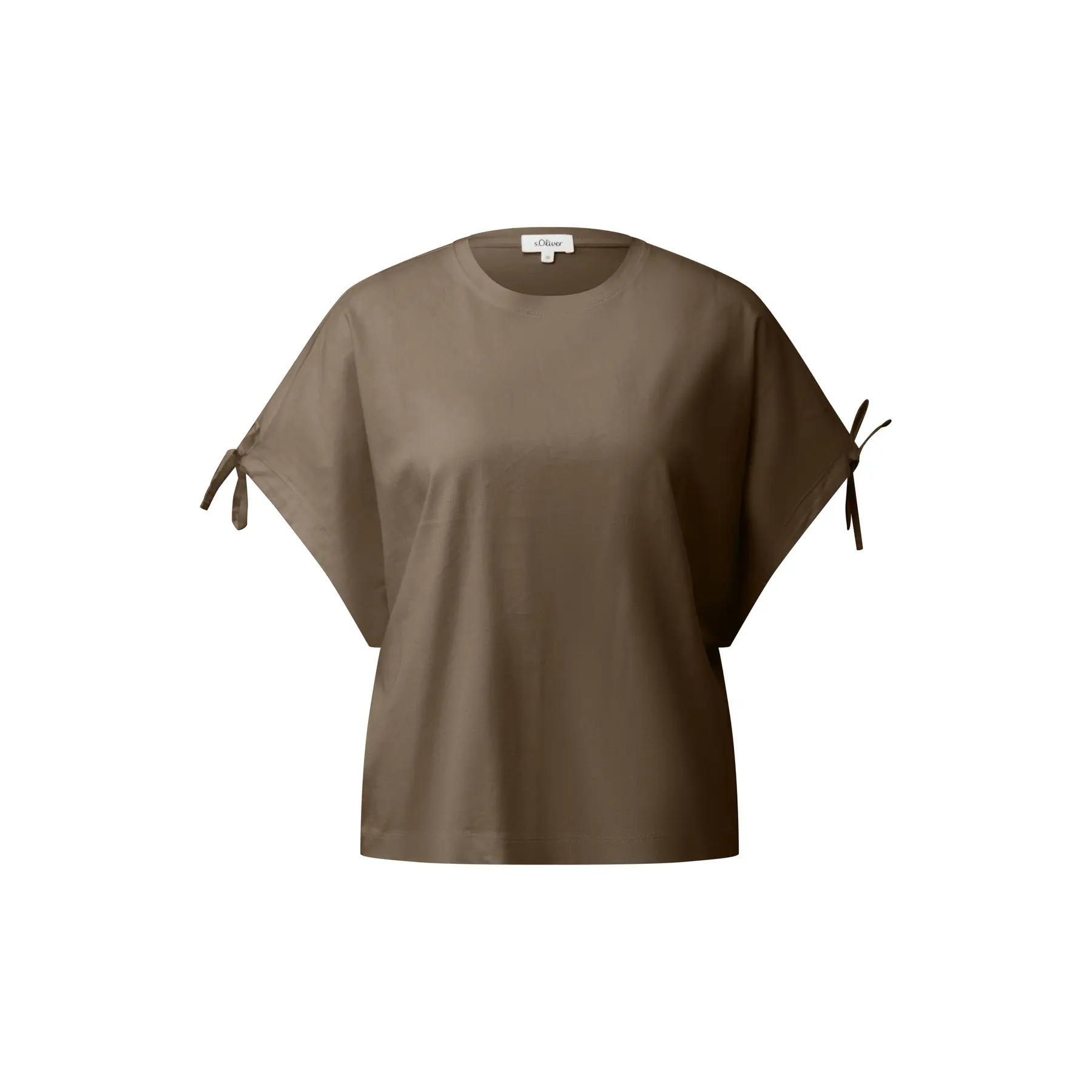 Damen T-Shirt aus weichem Baumwollmaterial mit Fledermausärmeln und Kordelzug s.Oliver