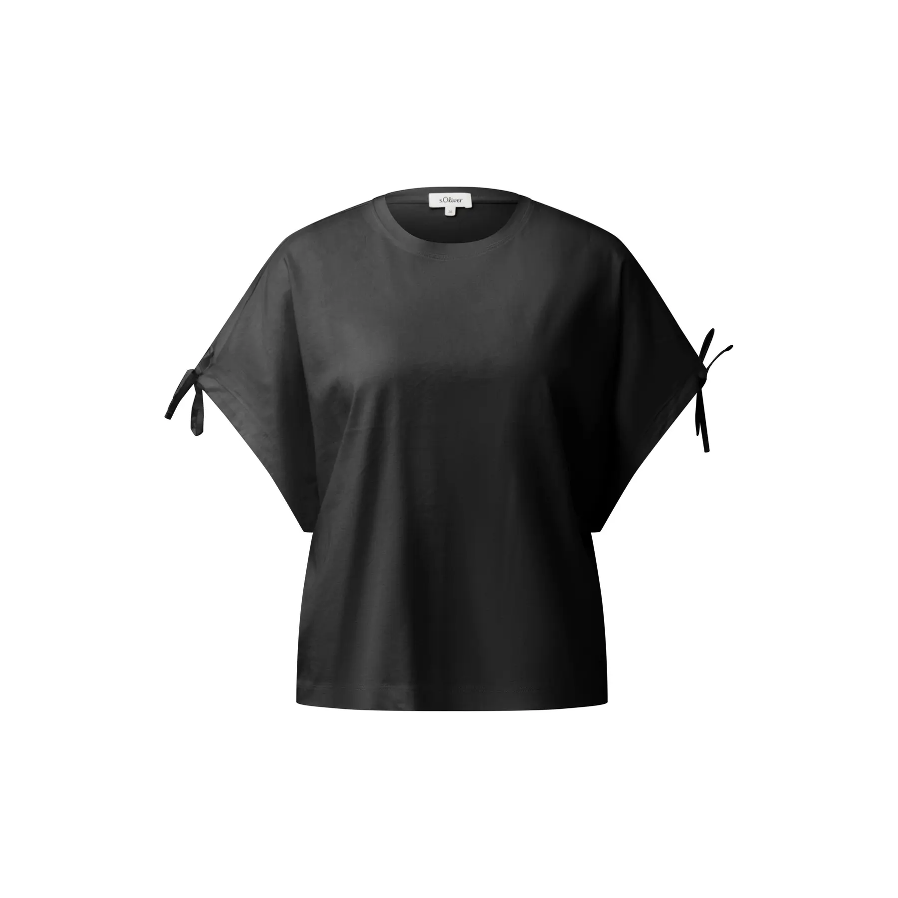 Damen T-Shirt aus weichem Baumwollmaterial mit Fledermausärmeln und Kordelzug s.Oliver