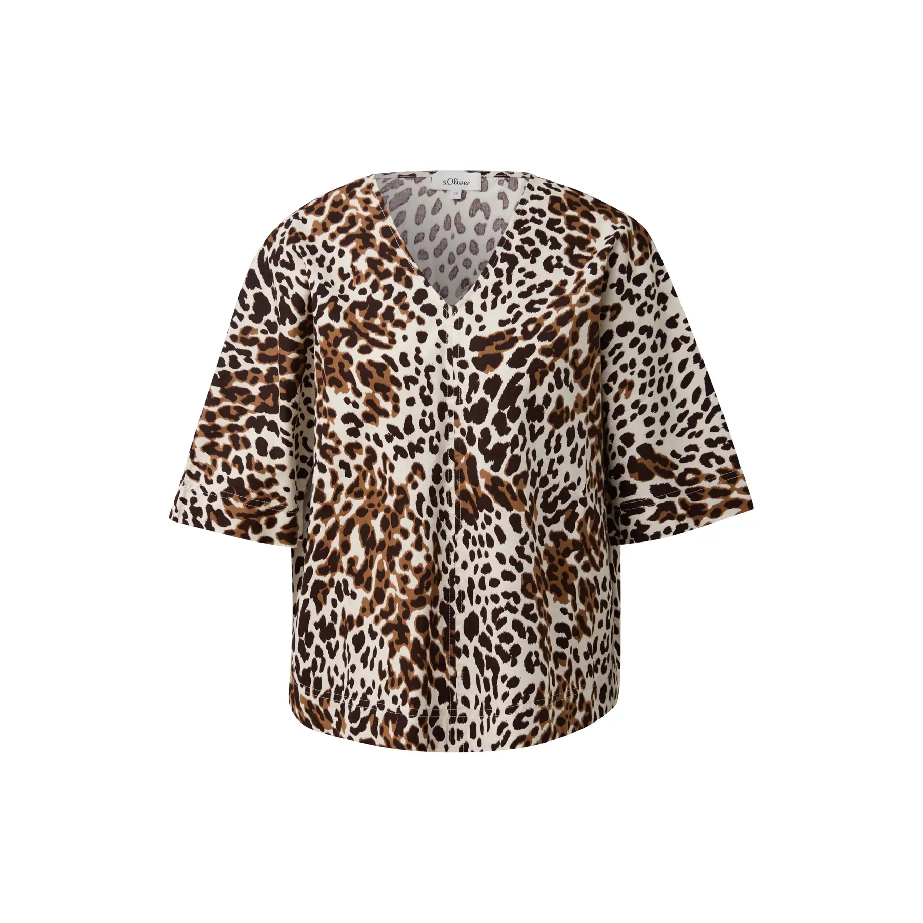 Blusa a collo a V e maniche a pipistrello taglio casual donna